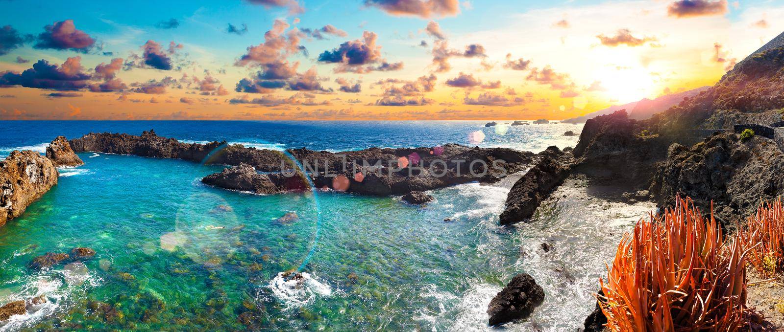 Nature scenic seascape in Canary Island.Travel adventures landscape