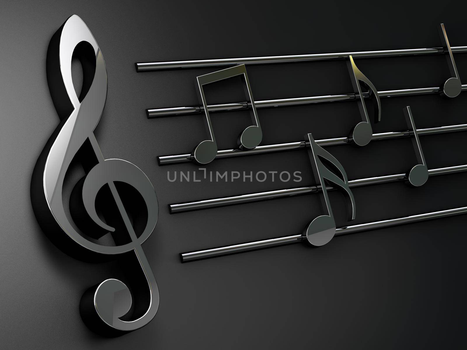 Music background design.Musical writing isolated over black by carloscastilla
