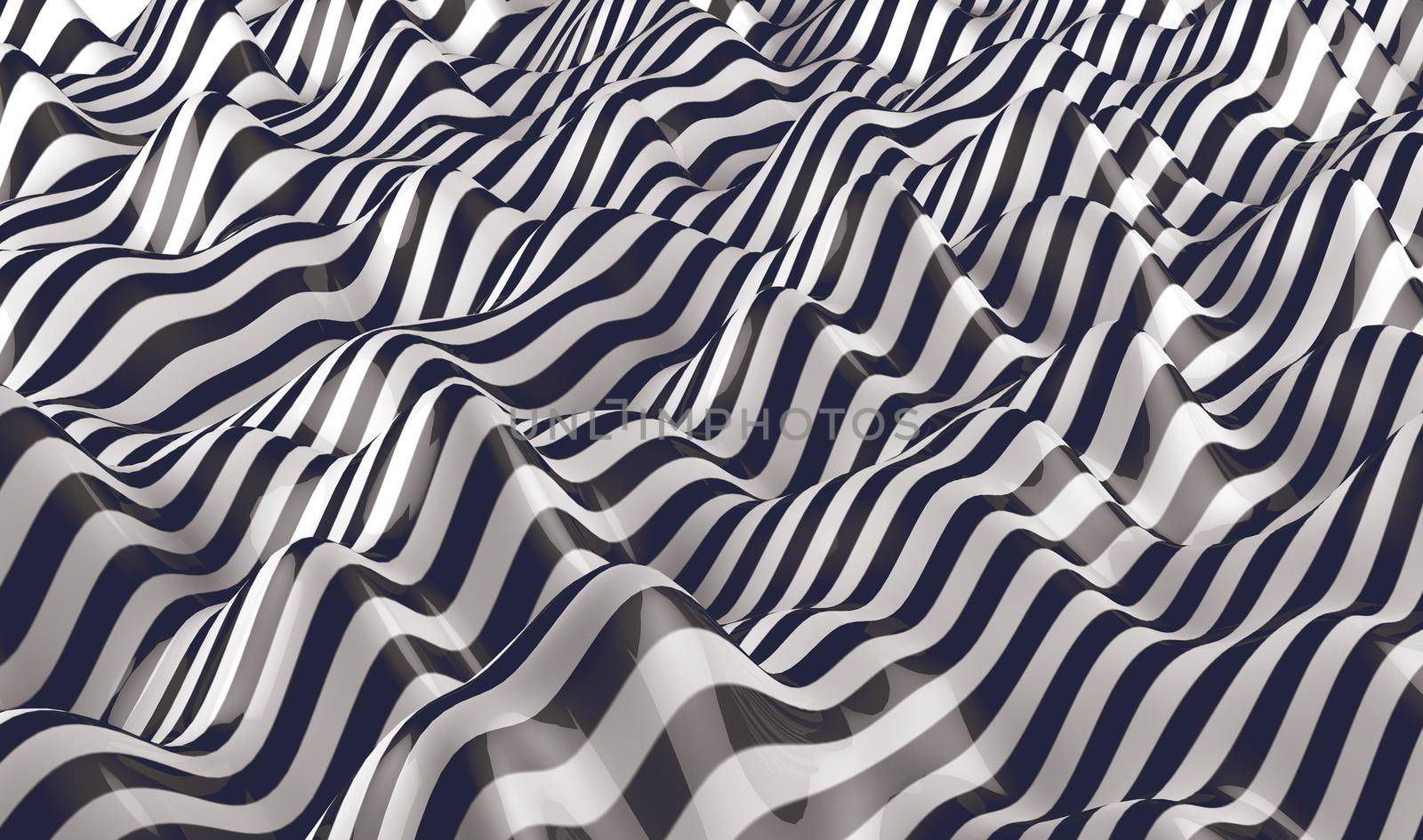 3d illustration of abstract striped and geometric backdrop
