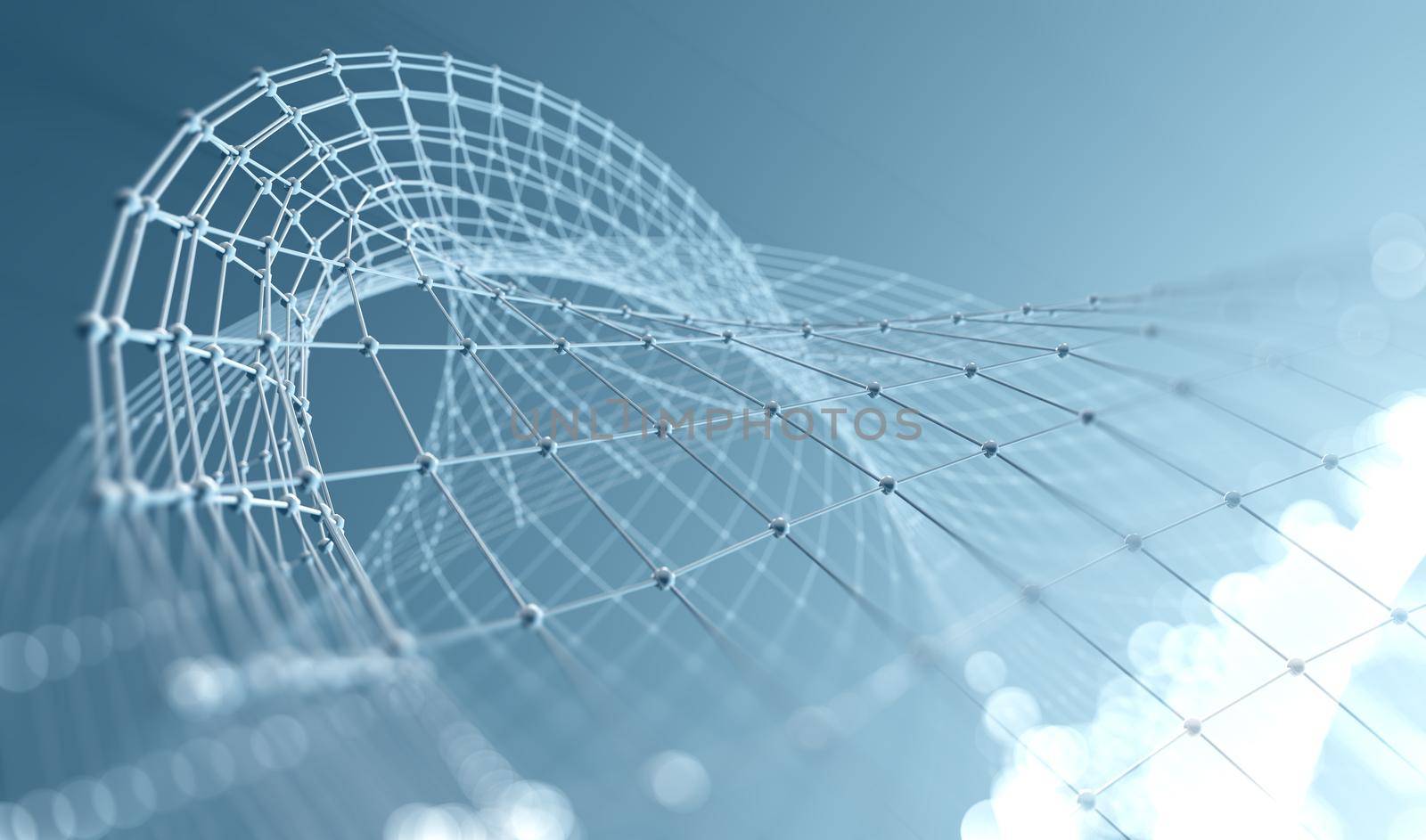 Abstract mesh and net.Networking and internet concept.3d illustration