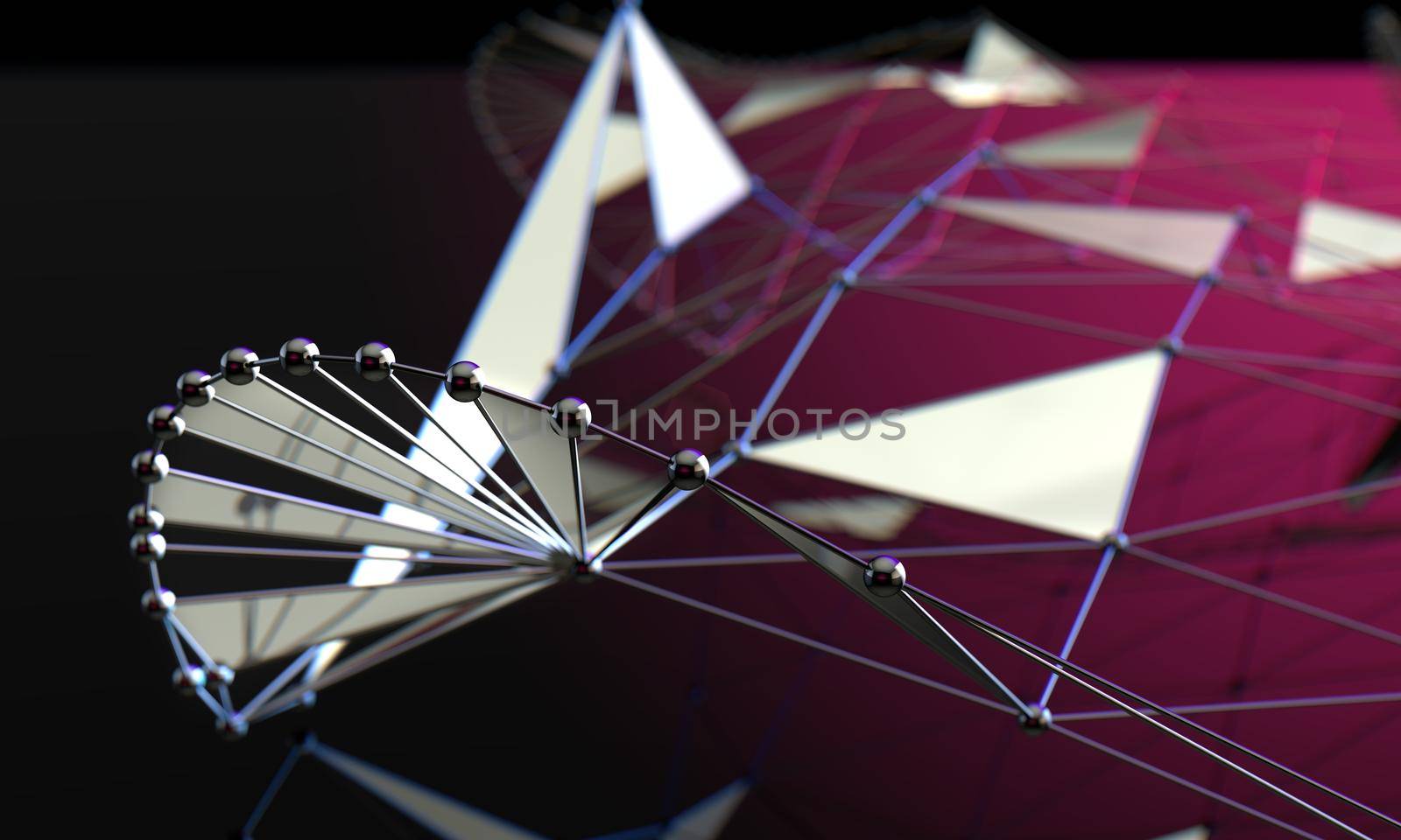 Abstract mesh and net.Networking and internet concept.3d illustration