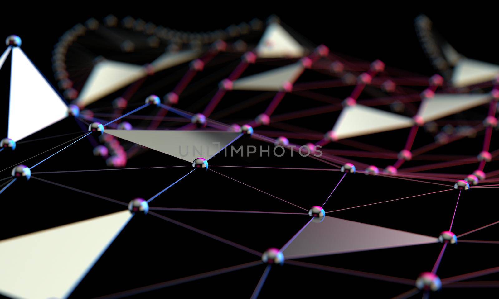 Abstract mesh and net.Networking and internet concept.3d illustration