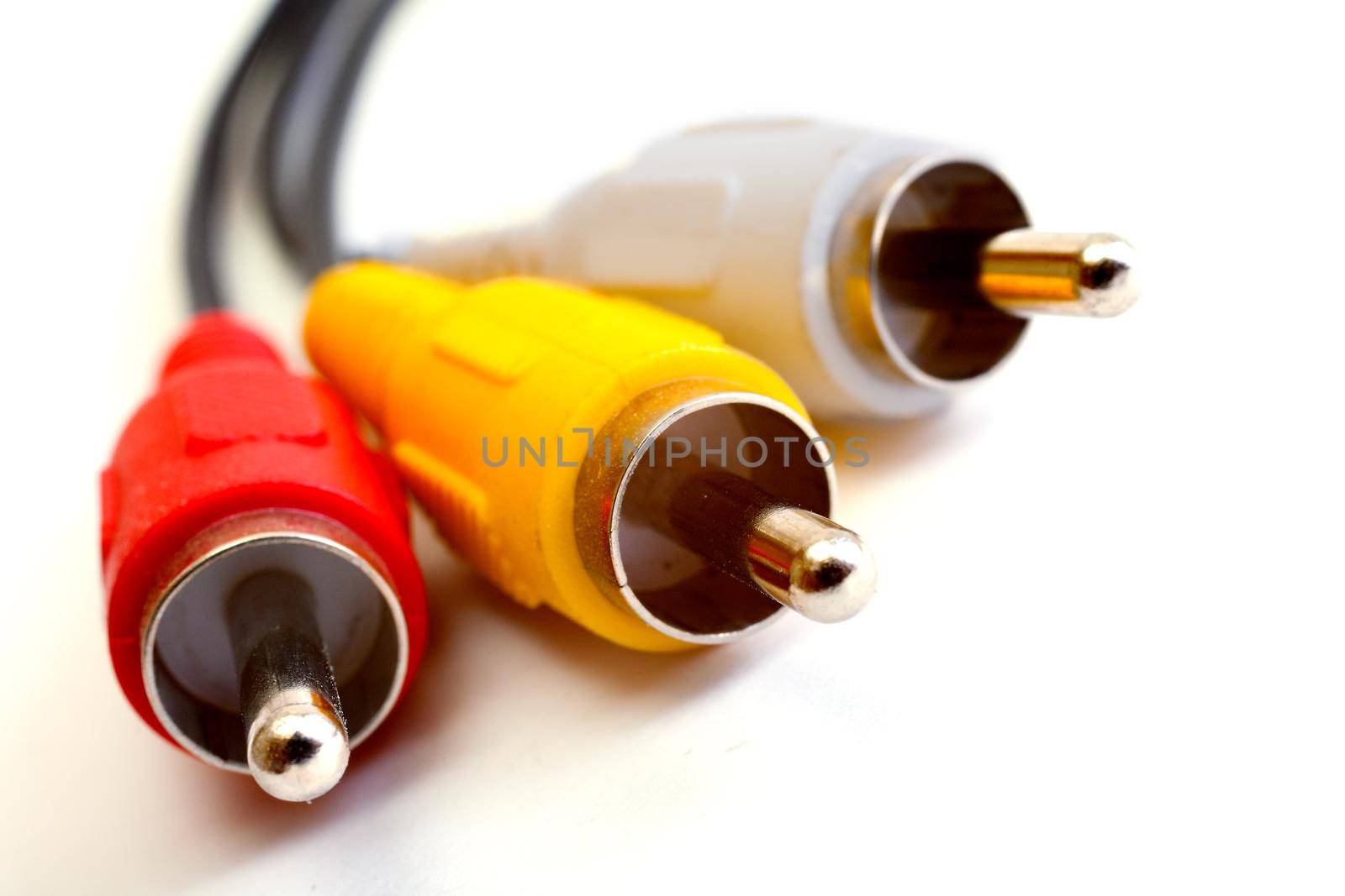 Sound cable over white background