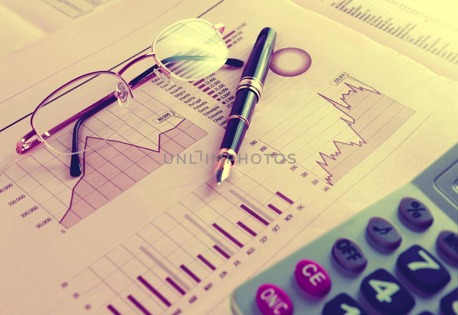 Business and financial concept.Bank accounting and invest background