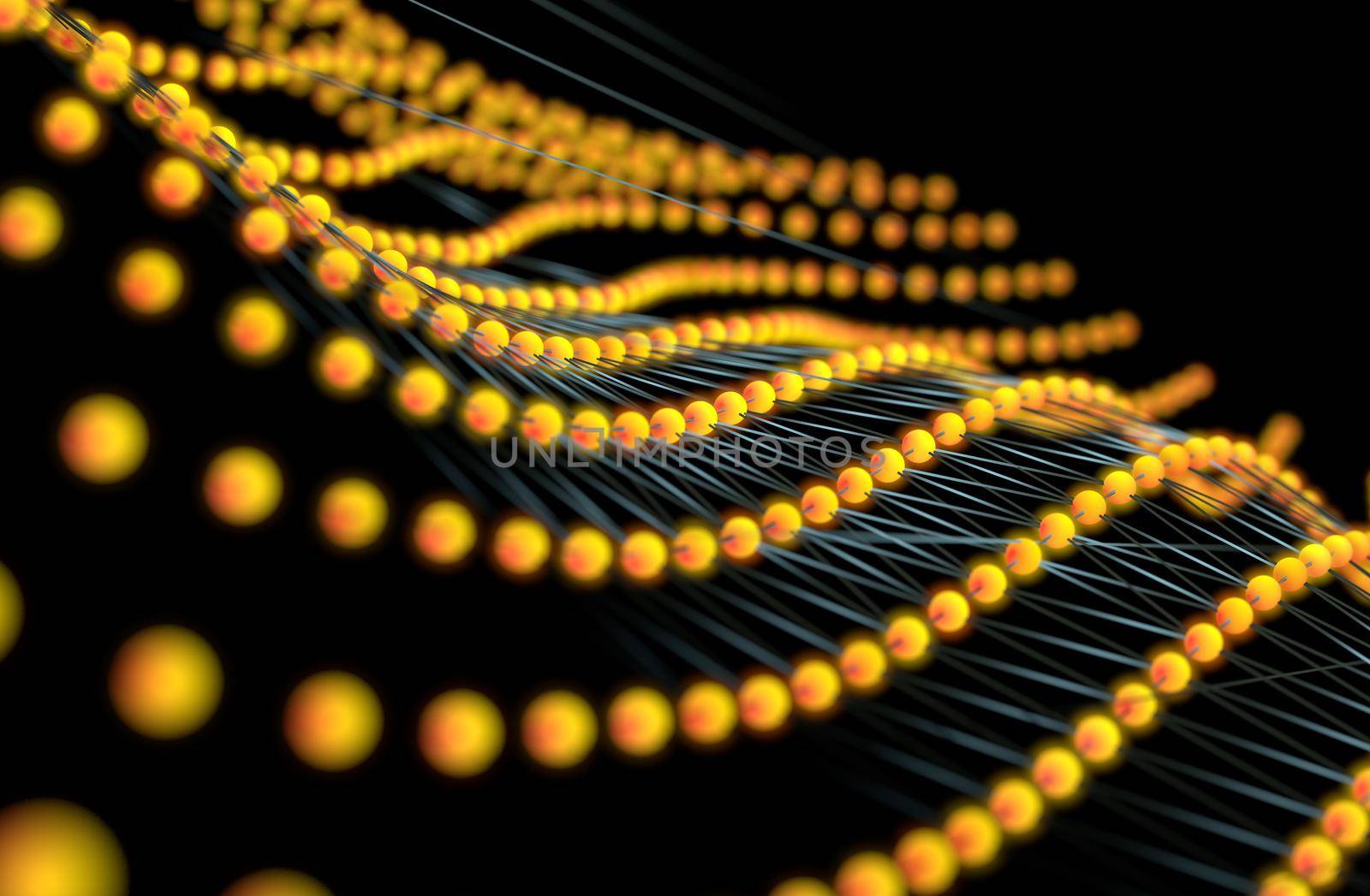 Abstract net and dots background.Science and technology