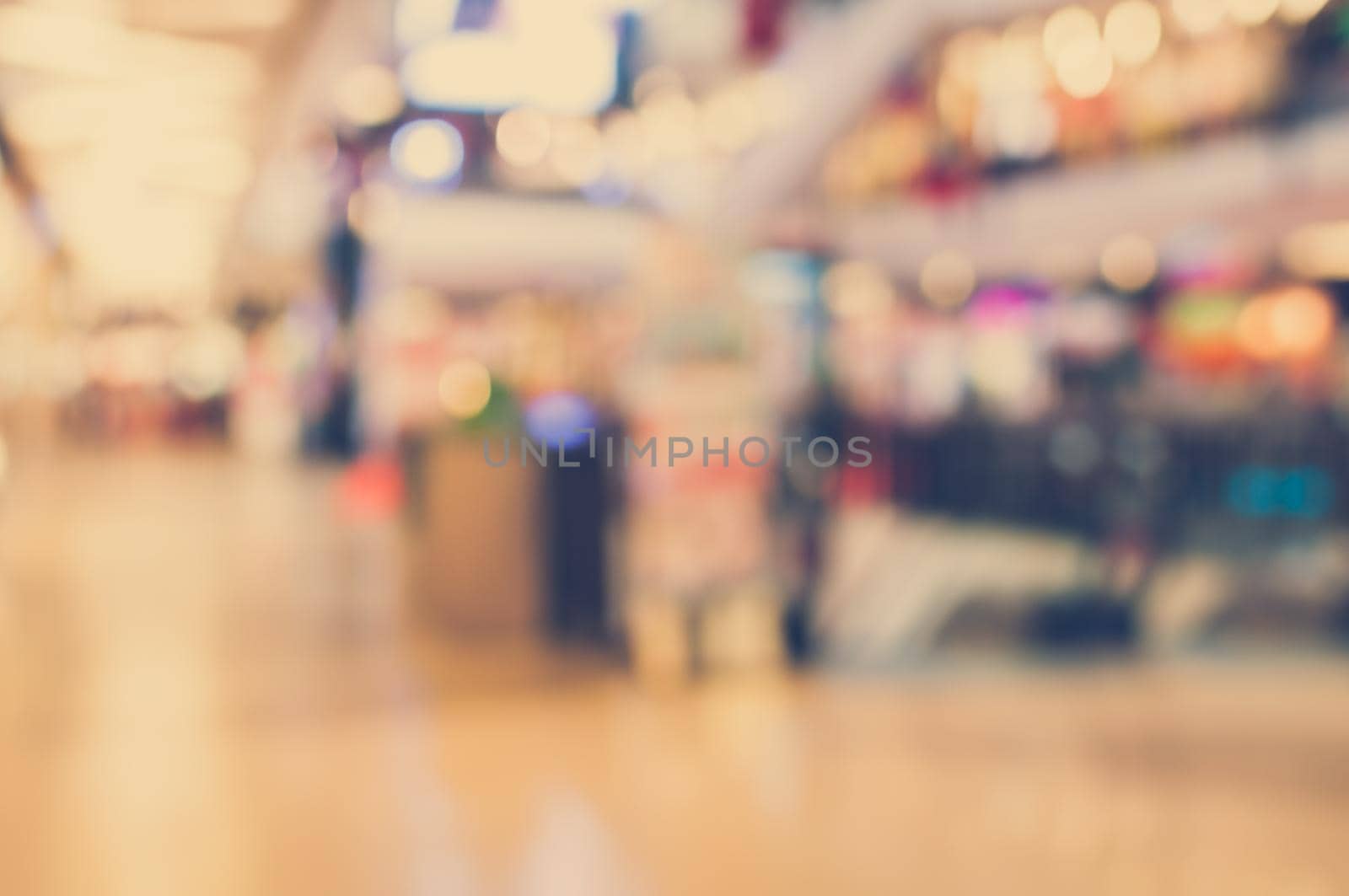 Vintage Style - Abstract background of shopping mall, shallow depth of focus by Benzoix