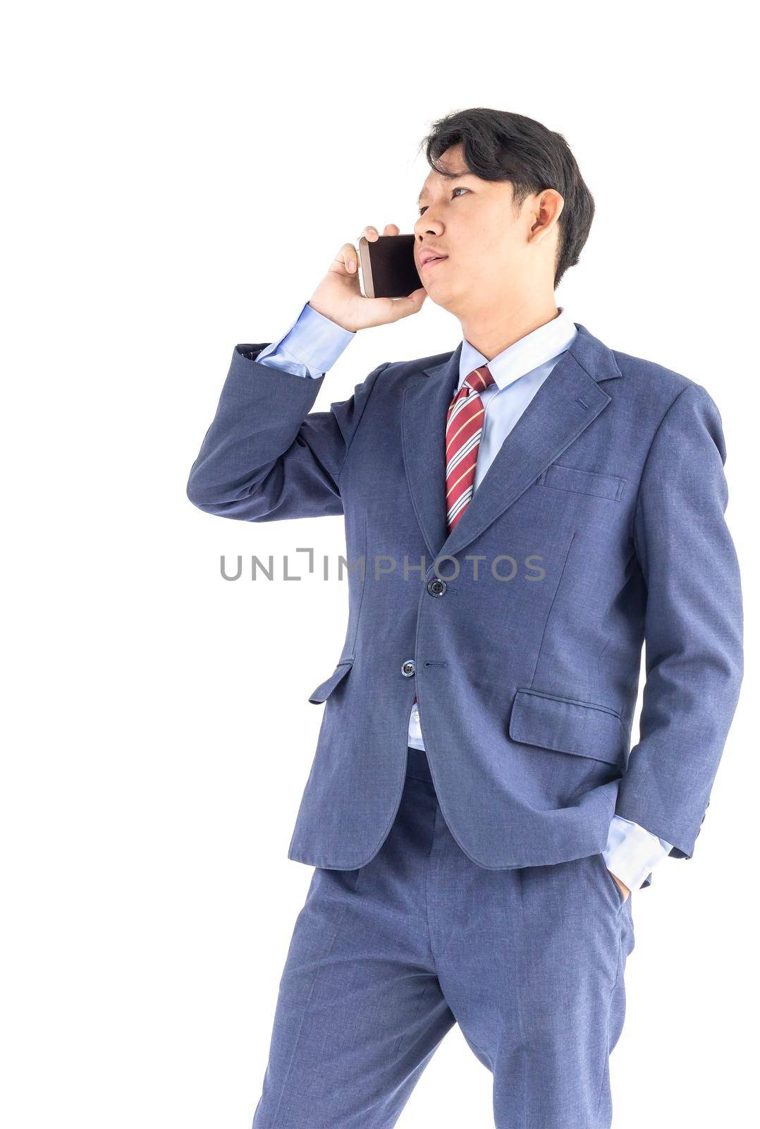 Young asian business men portrait in suit  over white background