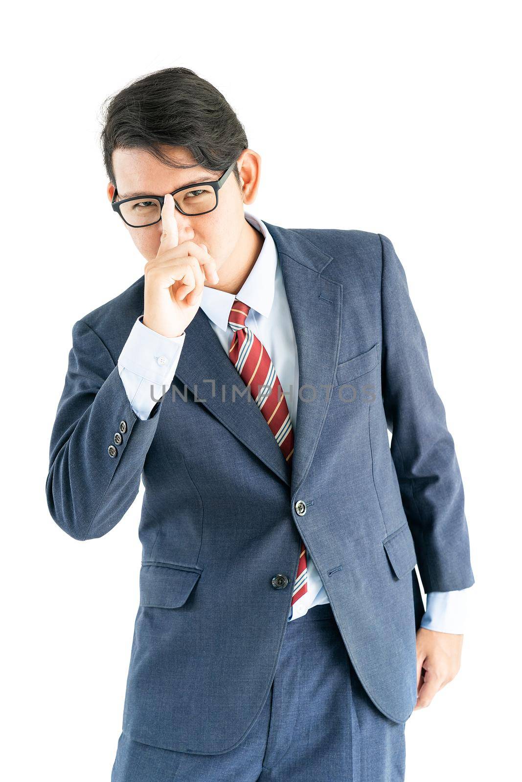 Young asian business men portrait in suit  over white background