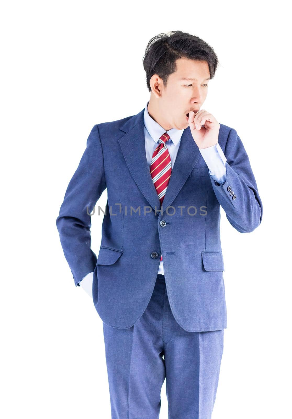 Young asian business men portrait in suit isolated over white background