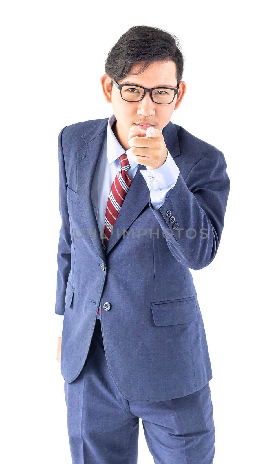 Young asian business men portrait posing in suit  over white background