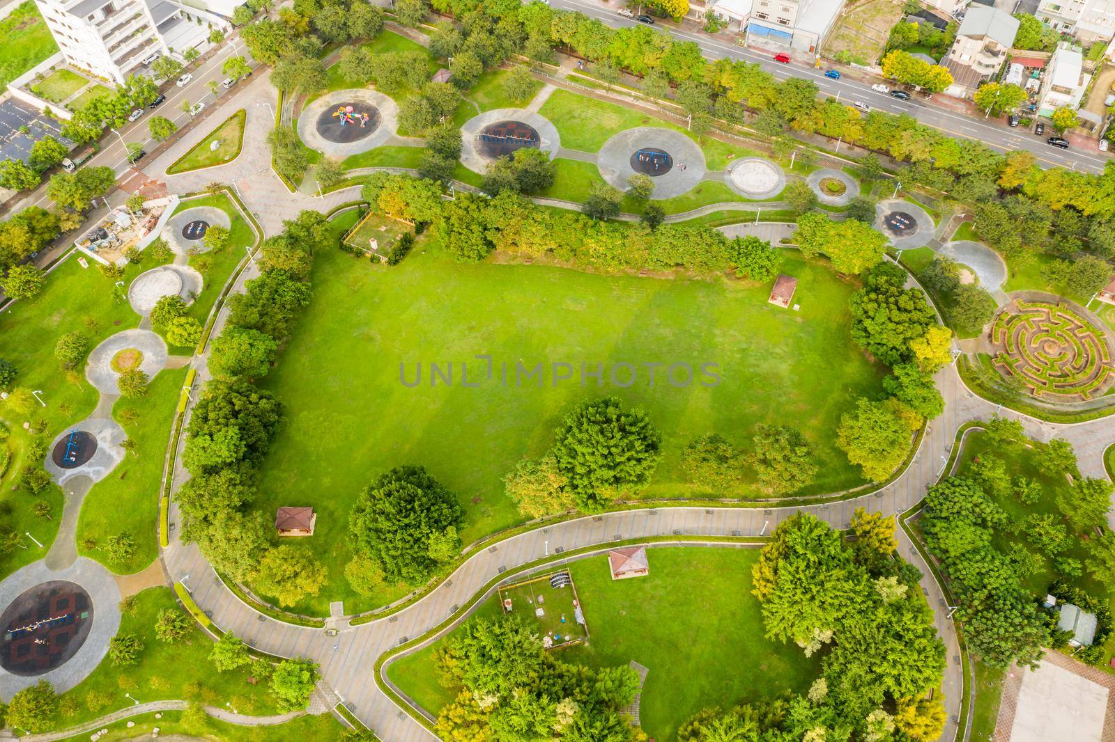 green and funny park at a city in Taichung, Taiwan, Asia