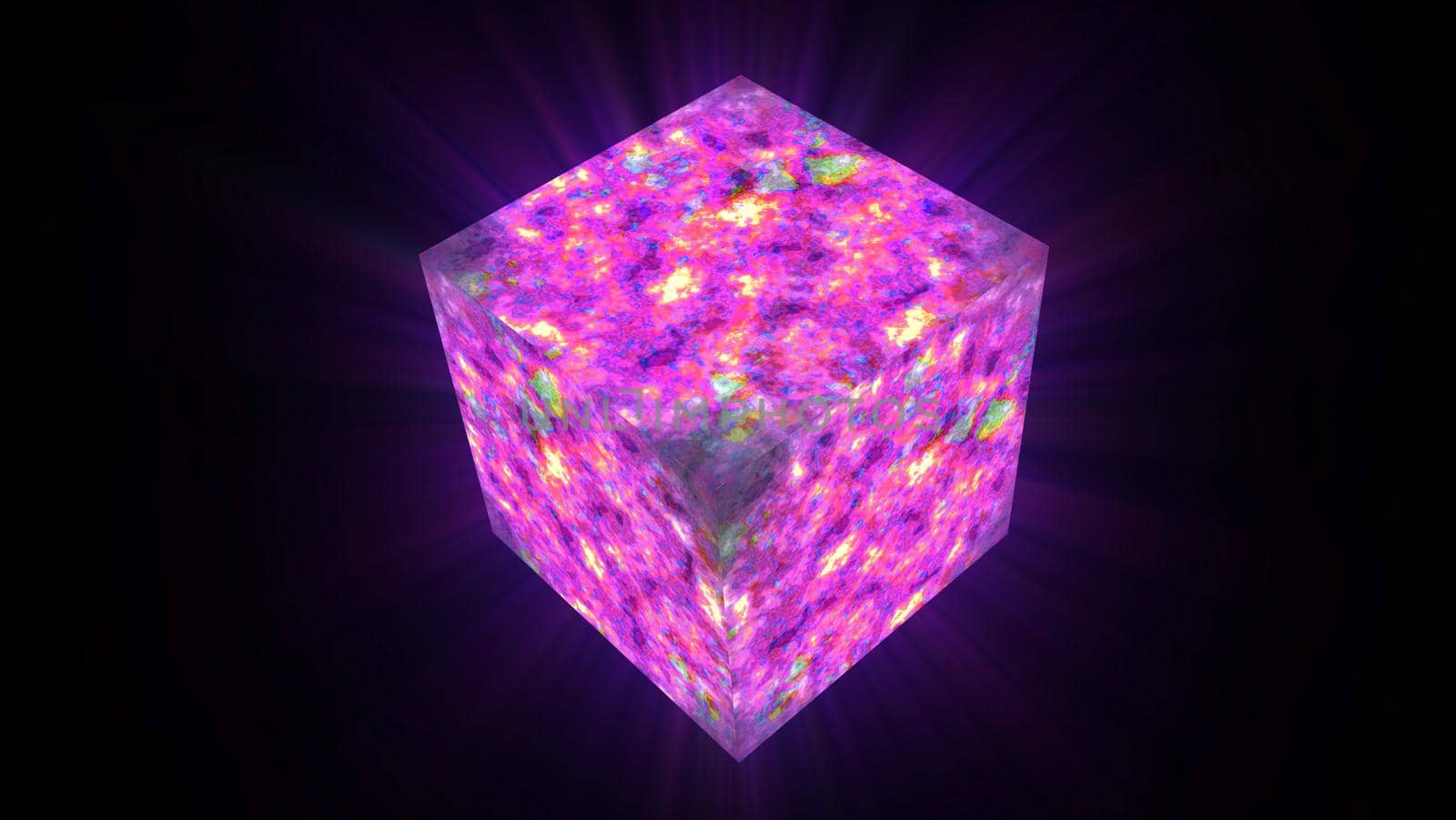 Cube abstract glow lava luxury violet and dark line surface texture background
