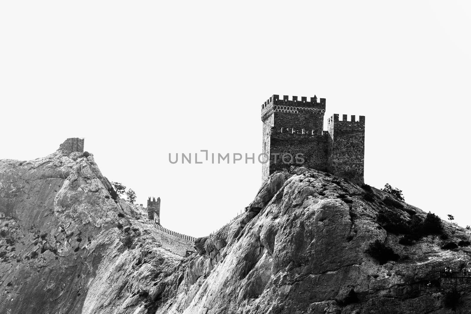 Sudak Genoese fortress. Sunny summer day. Beautiful nature. Crimea, Sudak - 10 October 2020. by Essffes