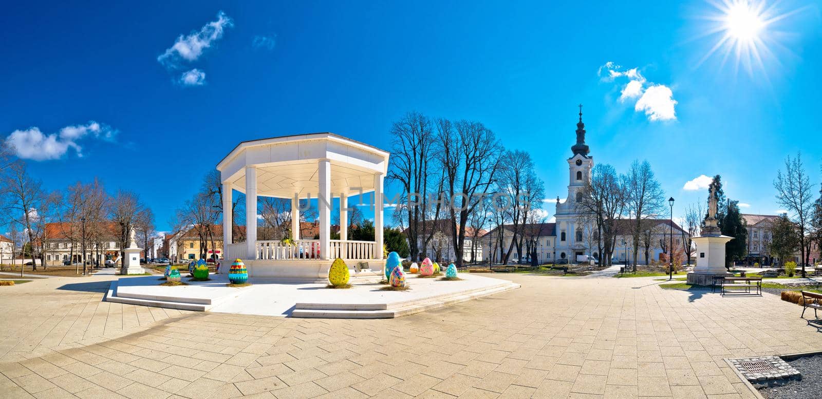 Town of Bjelovar central square springtime panoramic view by xbrchx