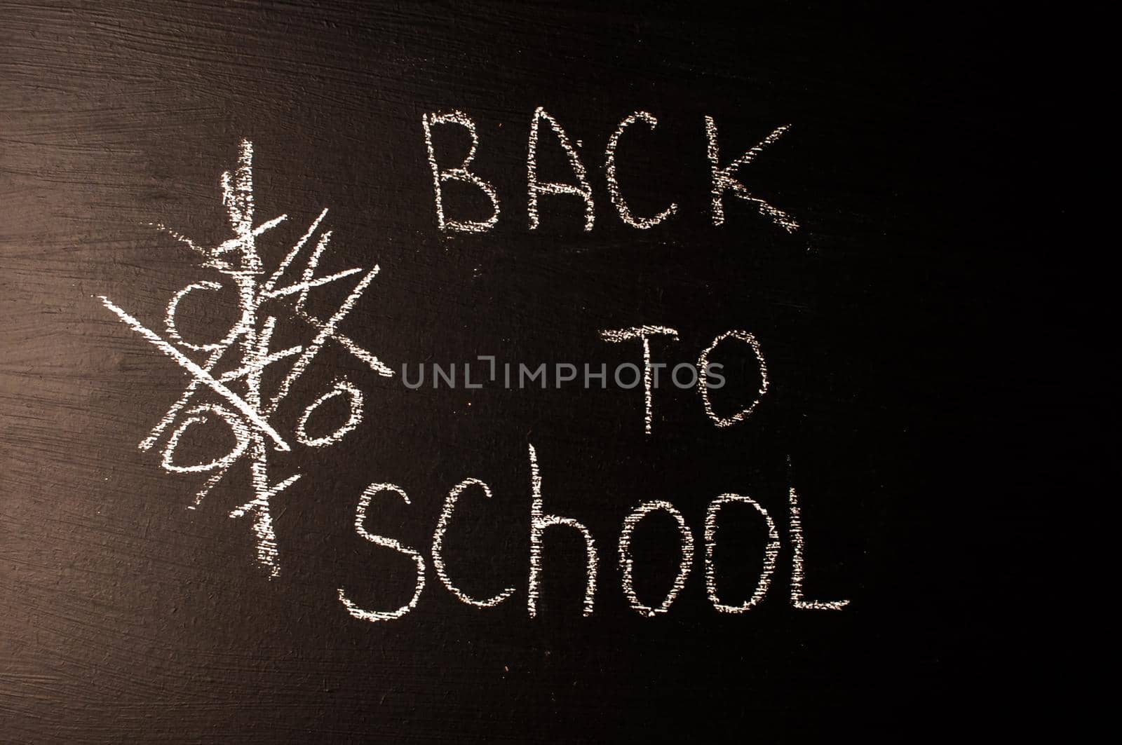 Back to school, the concept of parenting. The inscription on the blackboard with white chalk. Place for text. Copy space. by Alla_Morozova93