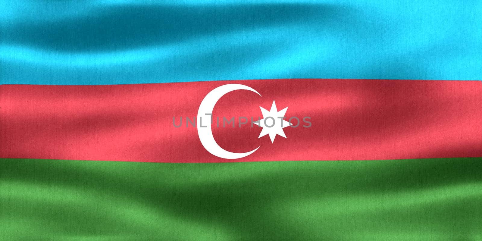 Azerbaijan flag - realistic waving fabric flag by MP_foto71