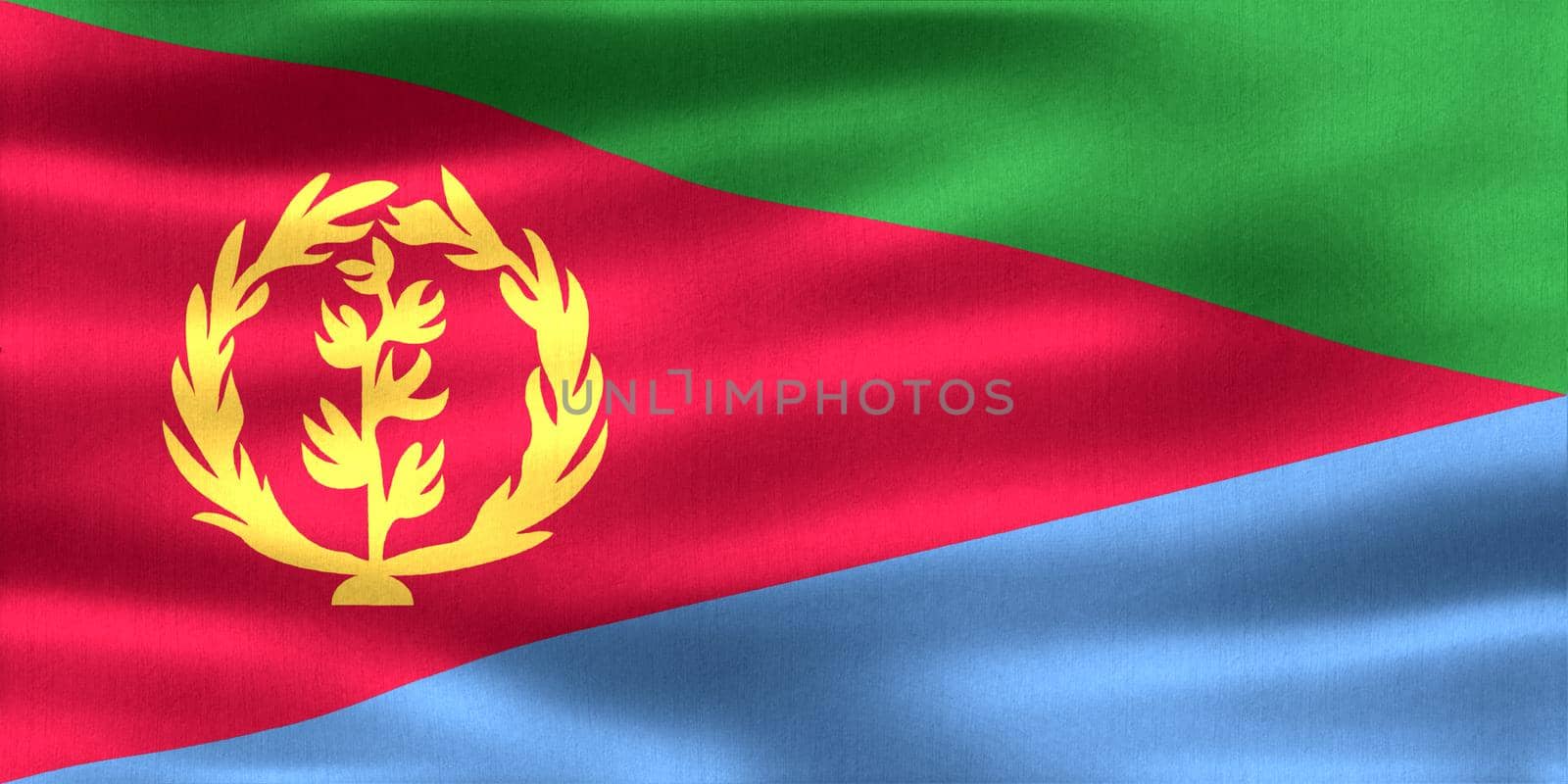 Eritrea flag - realistic waving fabric flag by MP_foto71
