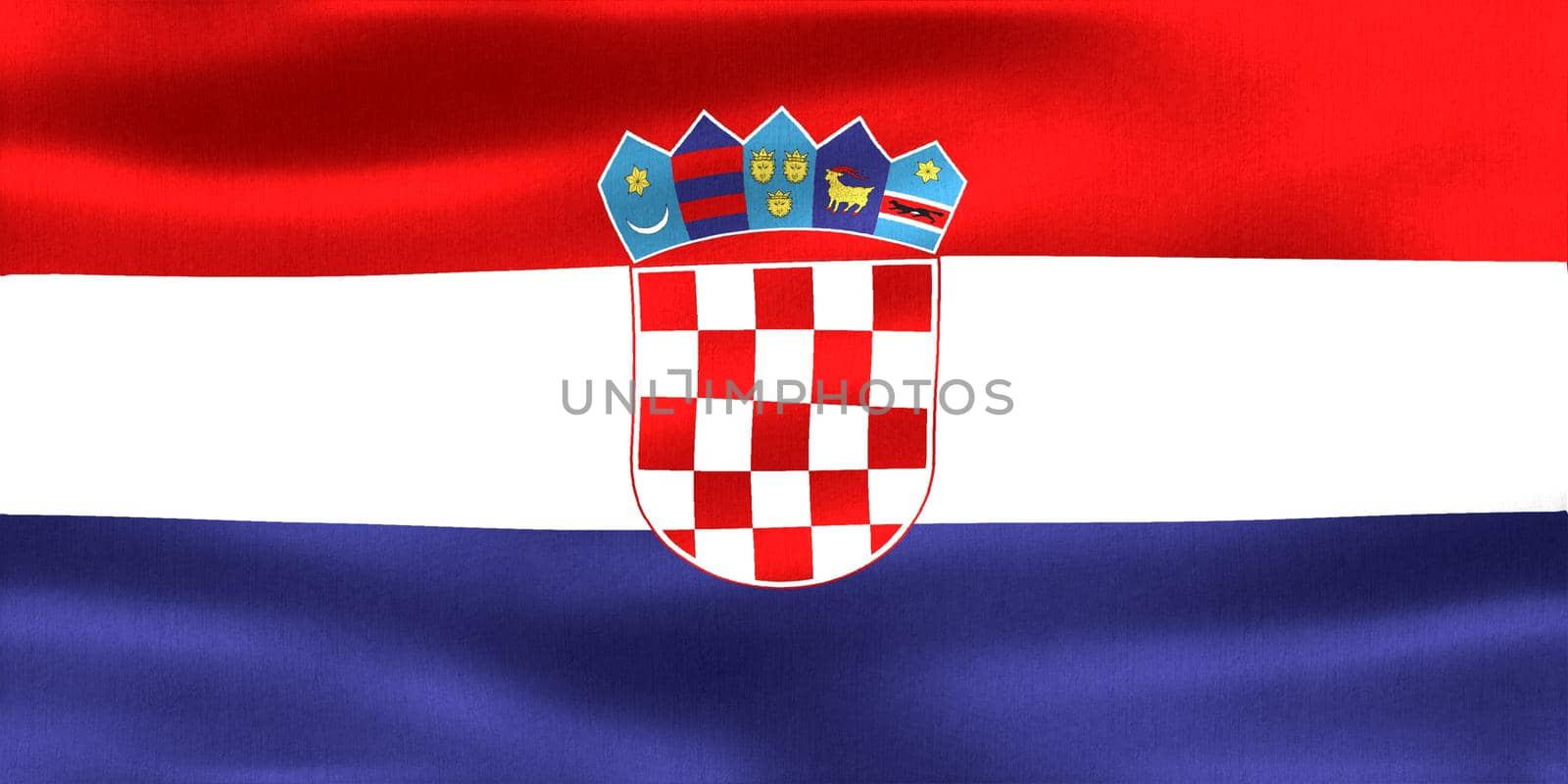 Croatia flag - realistic waving fabric flag