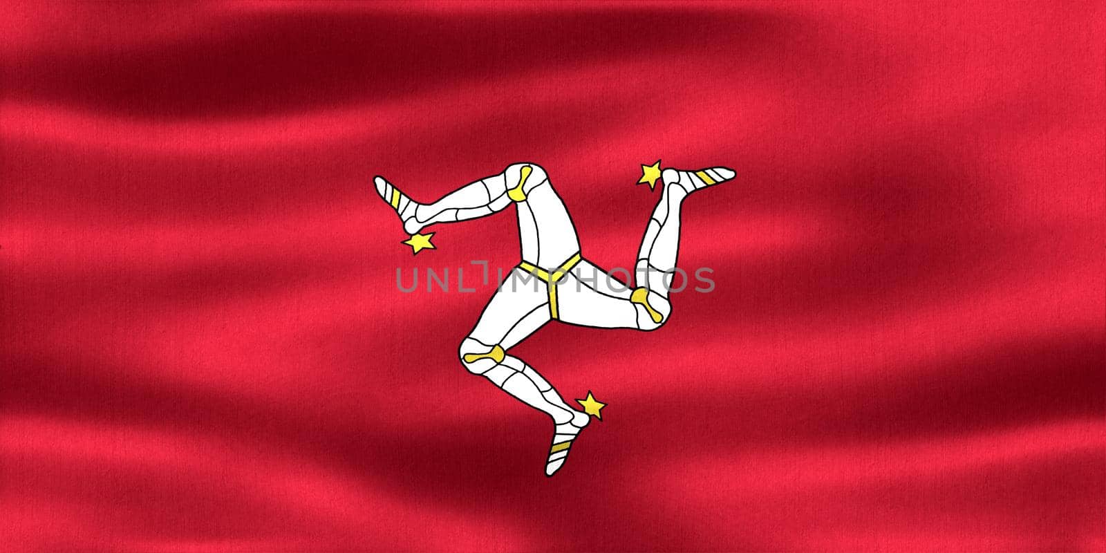 Isle of Man flag - realistic waving fabric flag