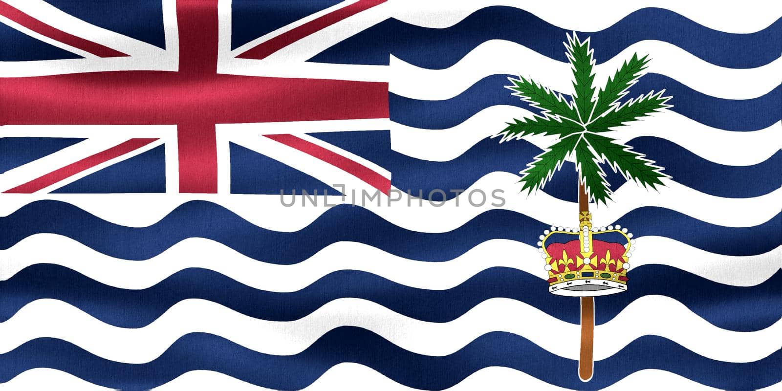 British Indian Ocean Territory flag - realistic waving fabric flag