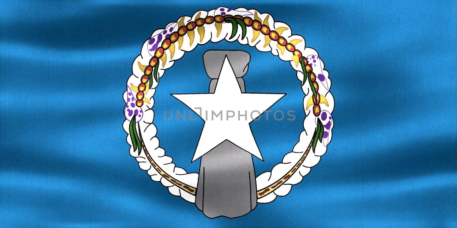 Mariana Islands flag - realistic waving fabric flag