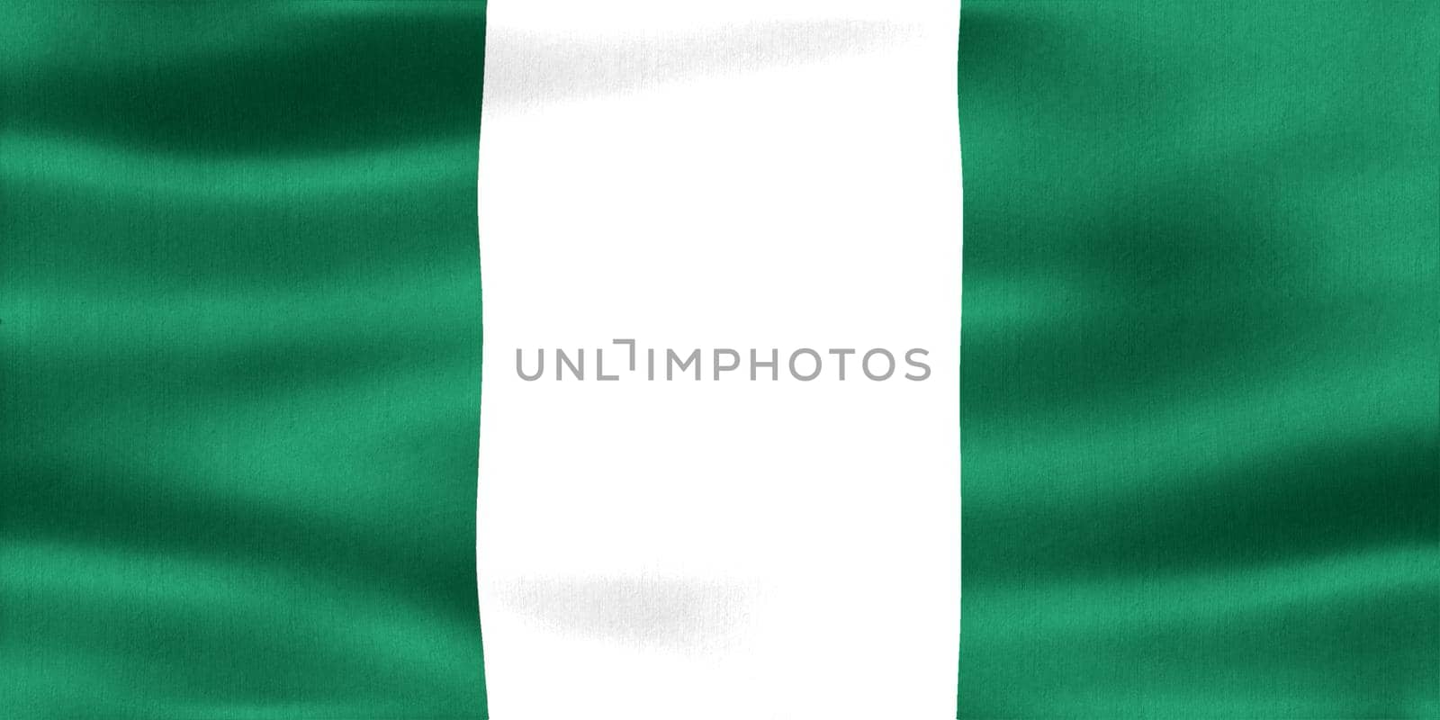 Nigeria flag - realistic waving fabric flag