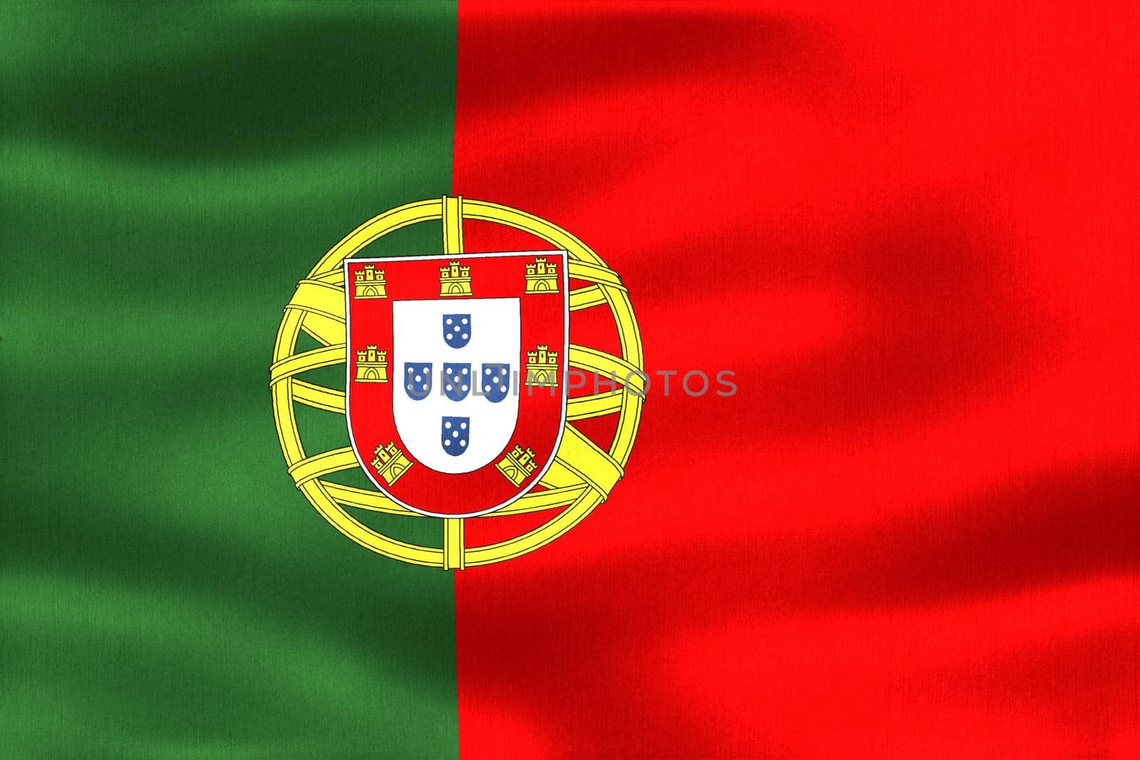 Portugal flag - realistic waving fabric flag