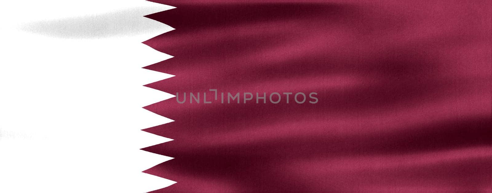 Qatar flag - realistic waving fabric flag