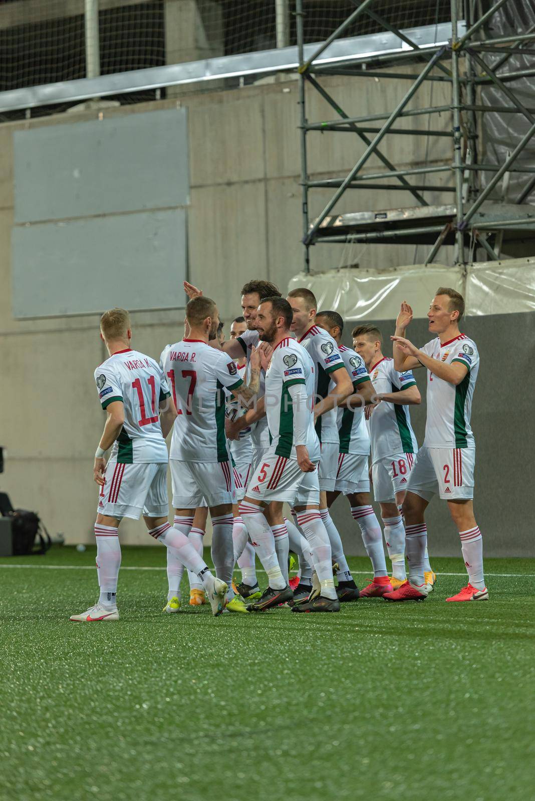 Andorra La Vella, Andorra : 2021 March 31 : Goal of Hungary in action  in the Qatar 2022 World Cup Qualifying match Andorra vs Hungary