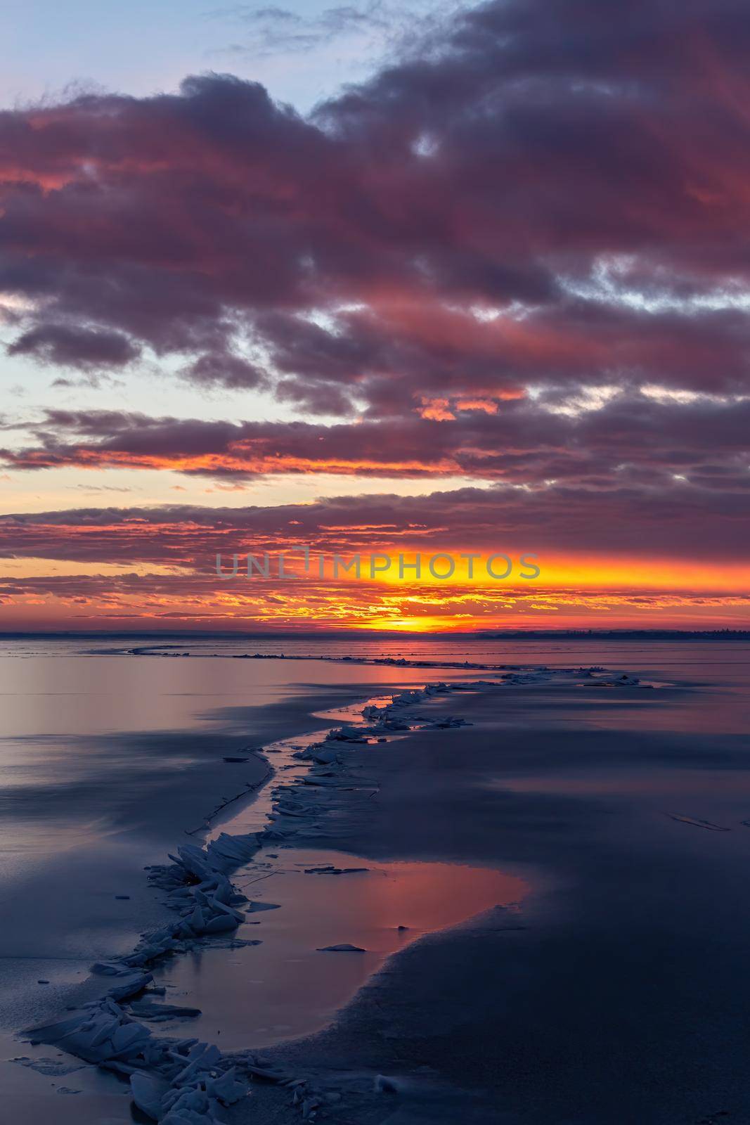 Colorful and Beautiful Sunset Over Lake Balaton by Digoarpi