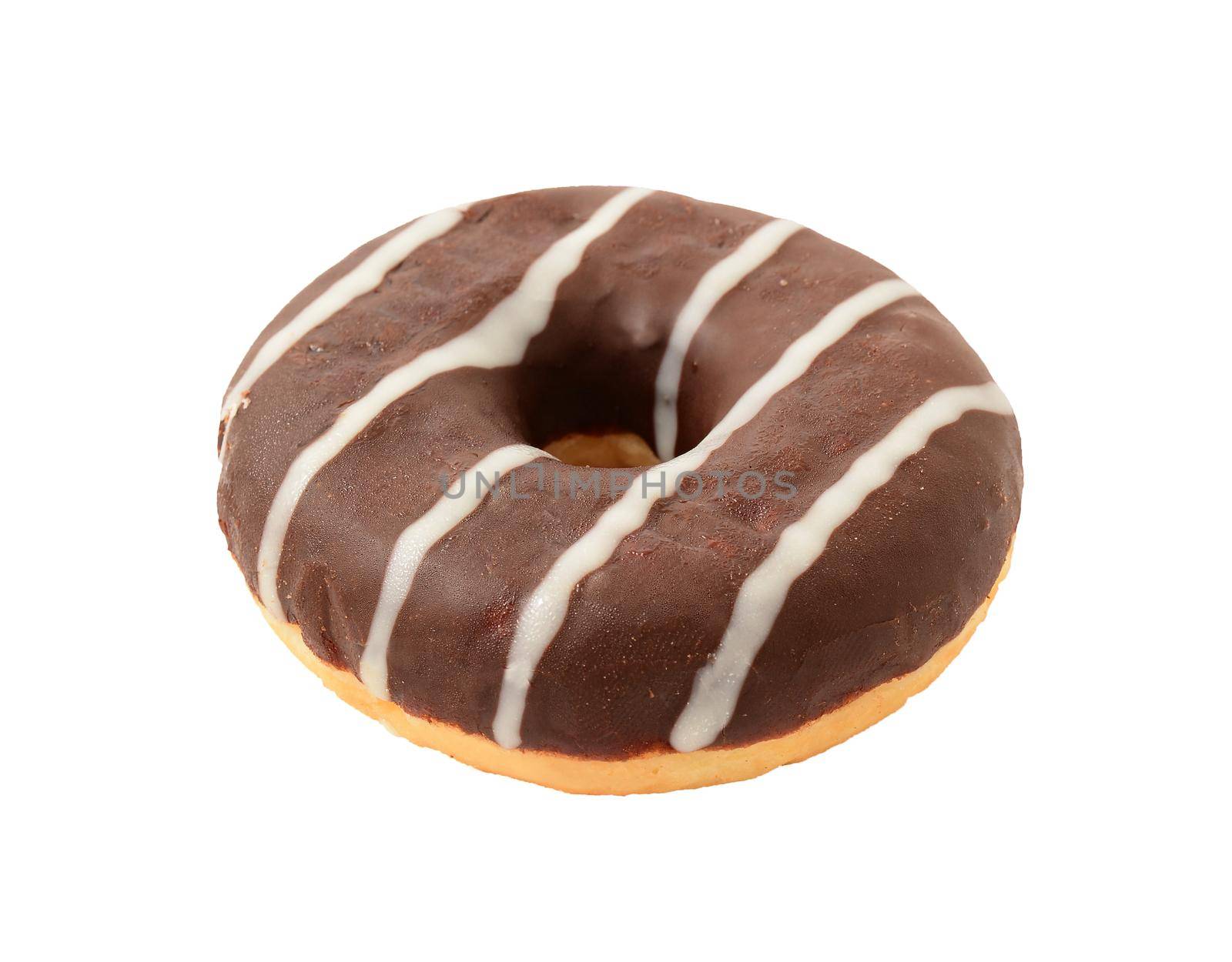 Chocolate donut isolated over white background by hamik