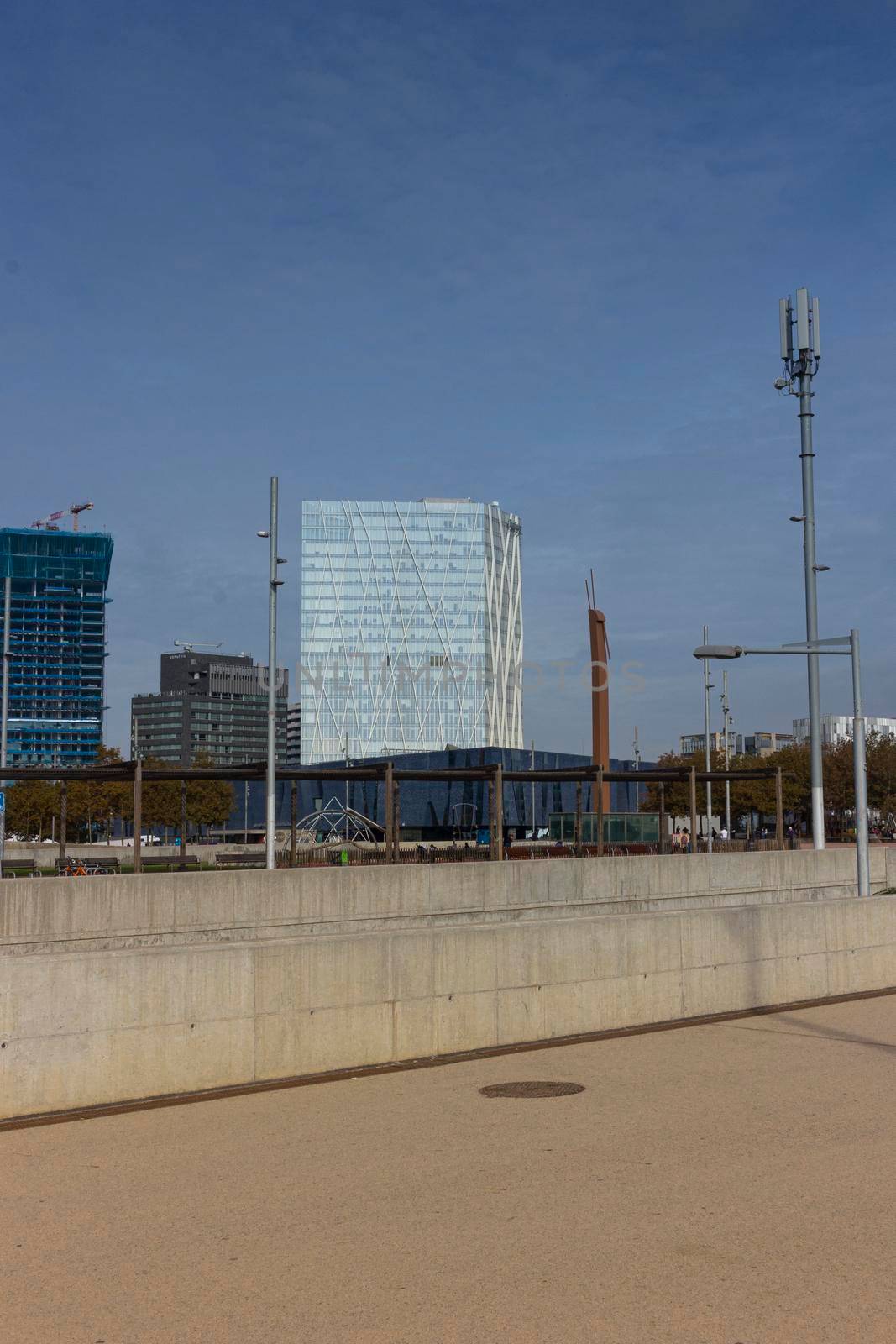 urban landscapes in the coastal area in Barcelona, spain