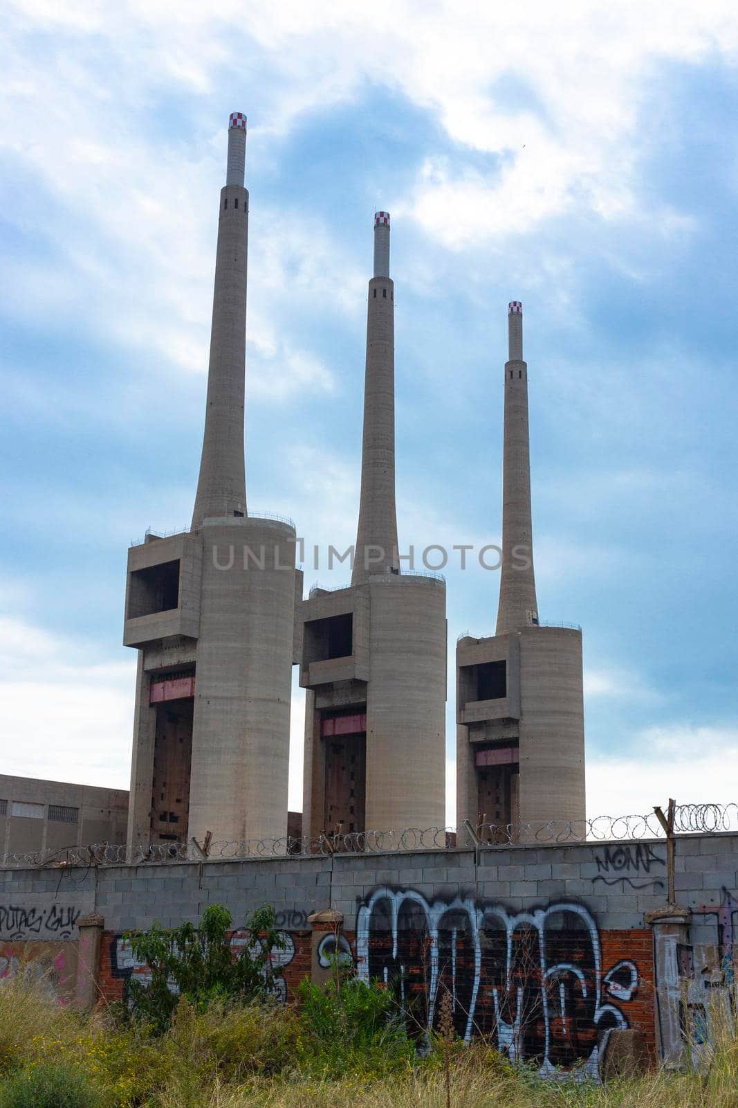 Old disused thermal power plant for the production of electric energy in Barcelona