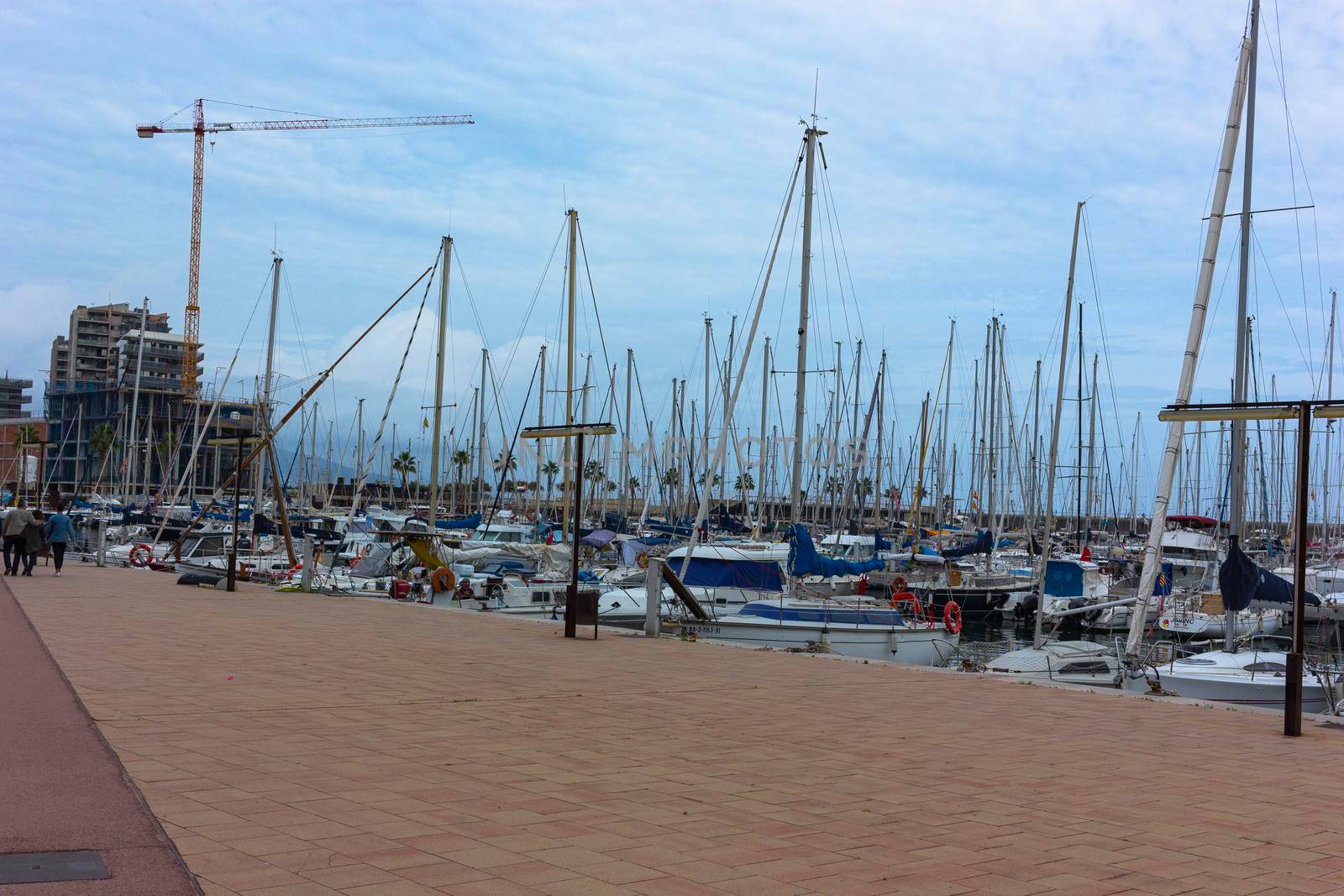 Maritime port in a Mediterranean port in Barcelona, Spain