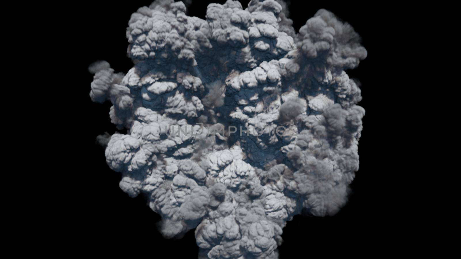 Strong thick smoke after a powerful explosion. 3D Rendering by designprojects