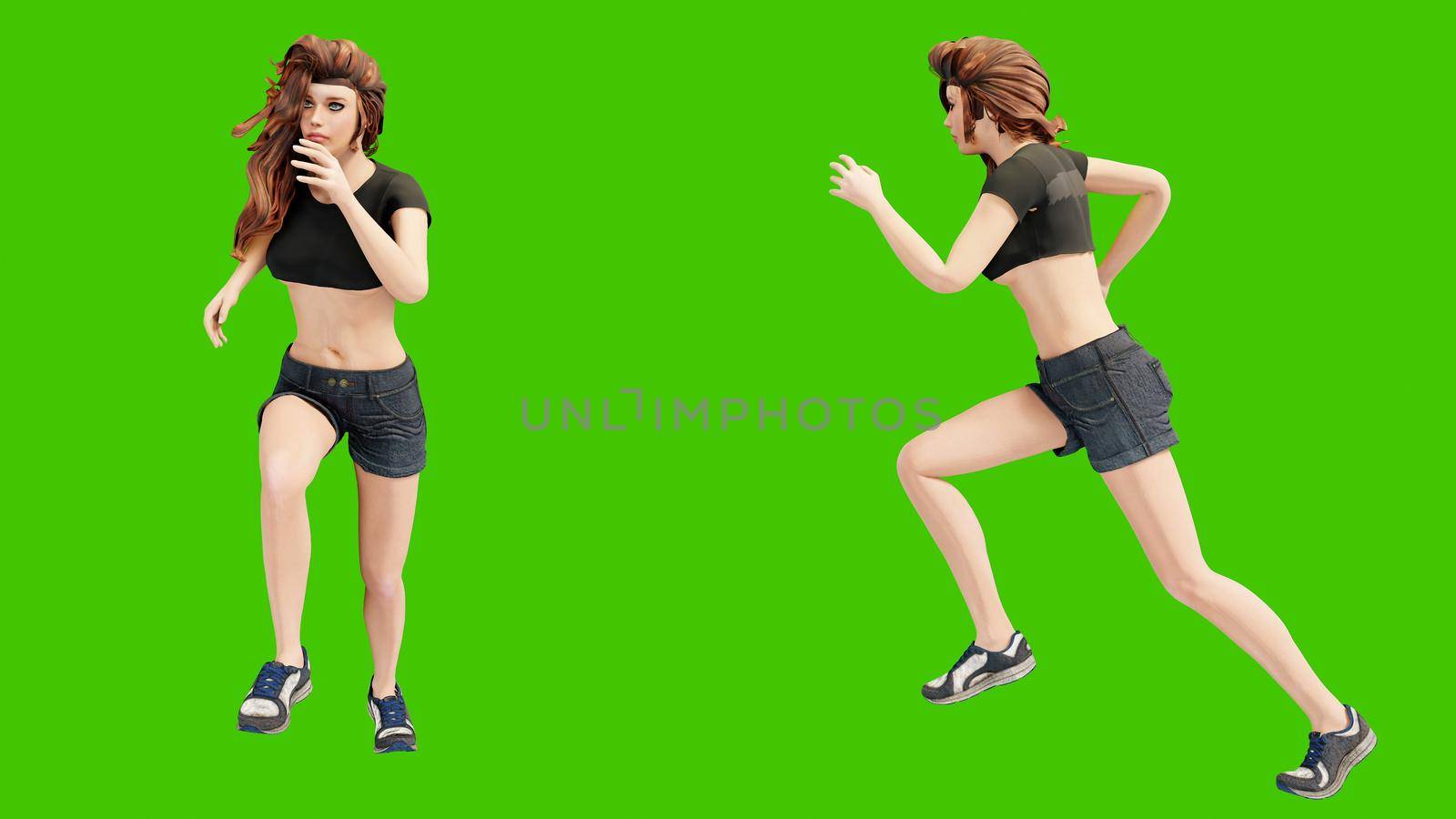 A young beautiful woman is engaged in sports exercises.
