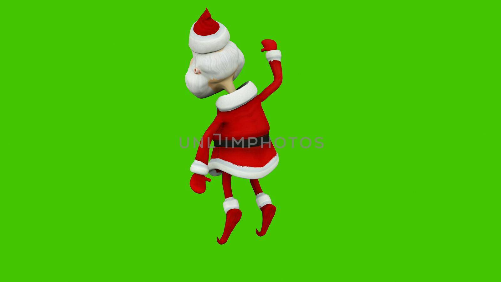 The dance of a cheerful Santa Claus. The Concept of Christmas.
