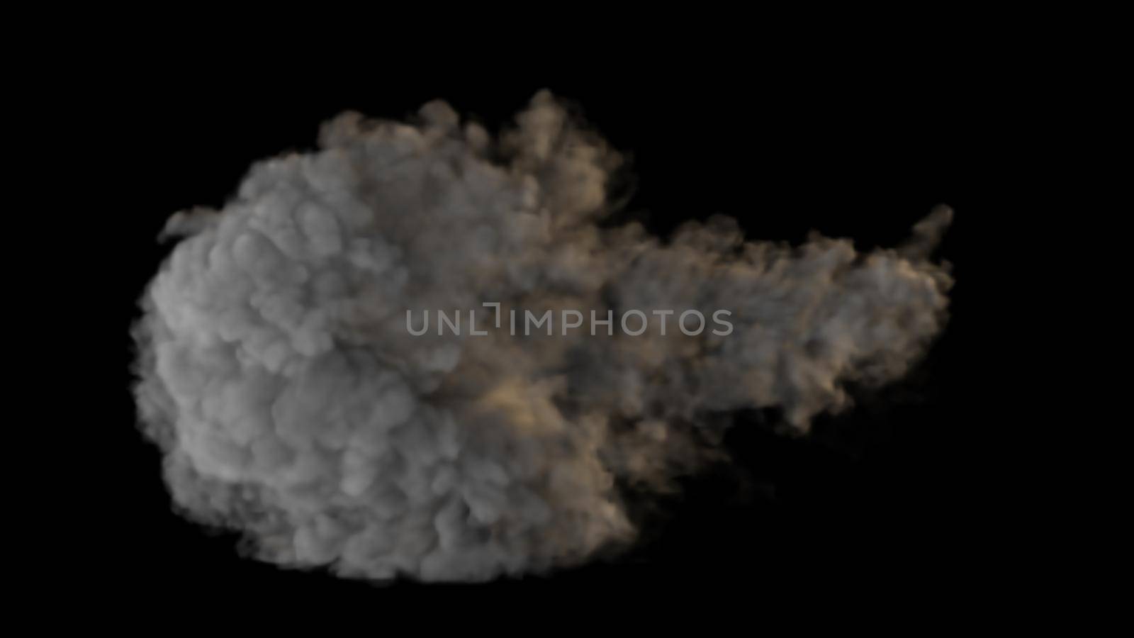 Very detailed smoke trail of a cannon, gun or tank shot.