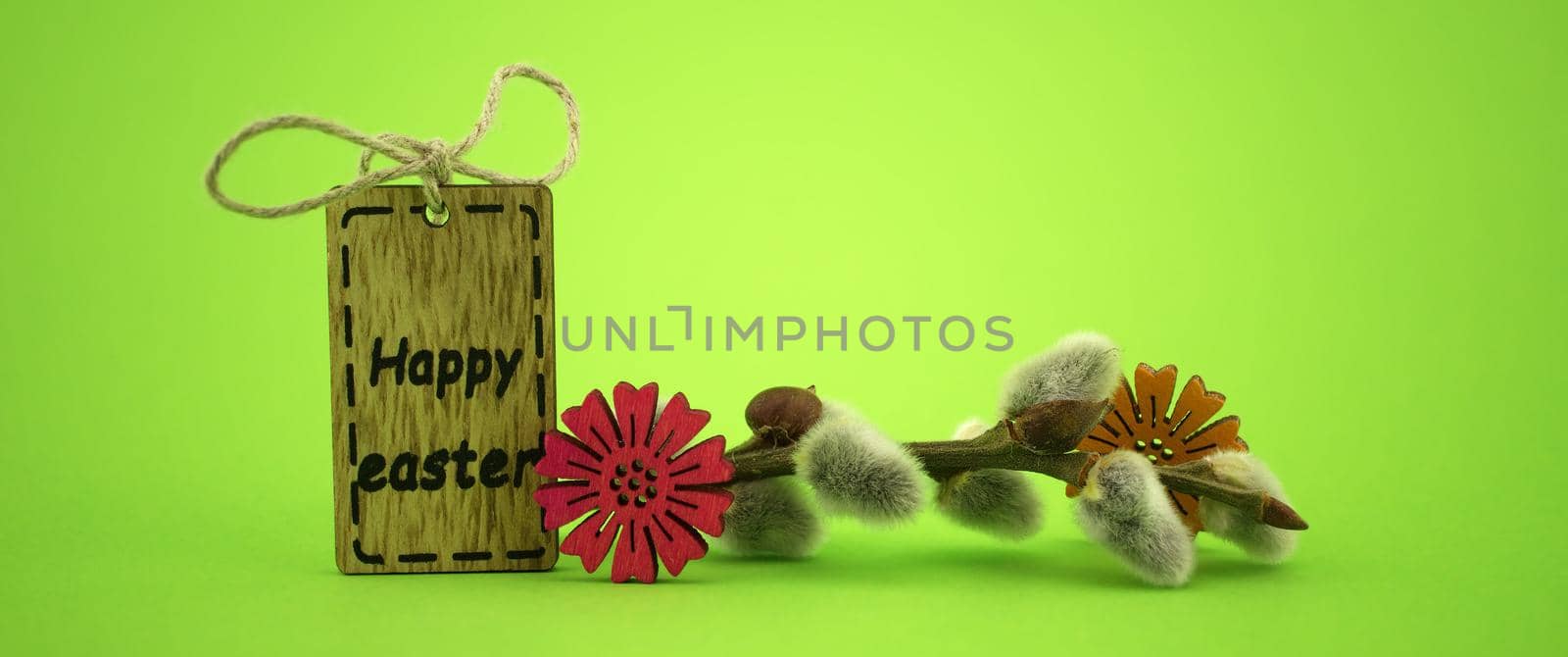 Easter banner and wooden label with text by NetPix