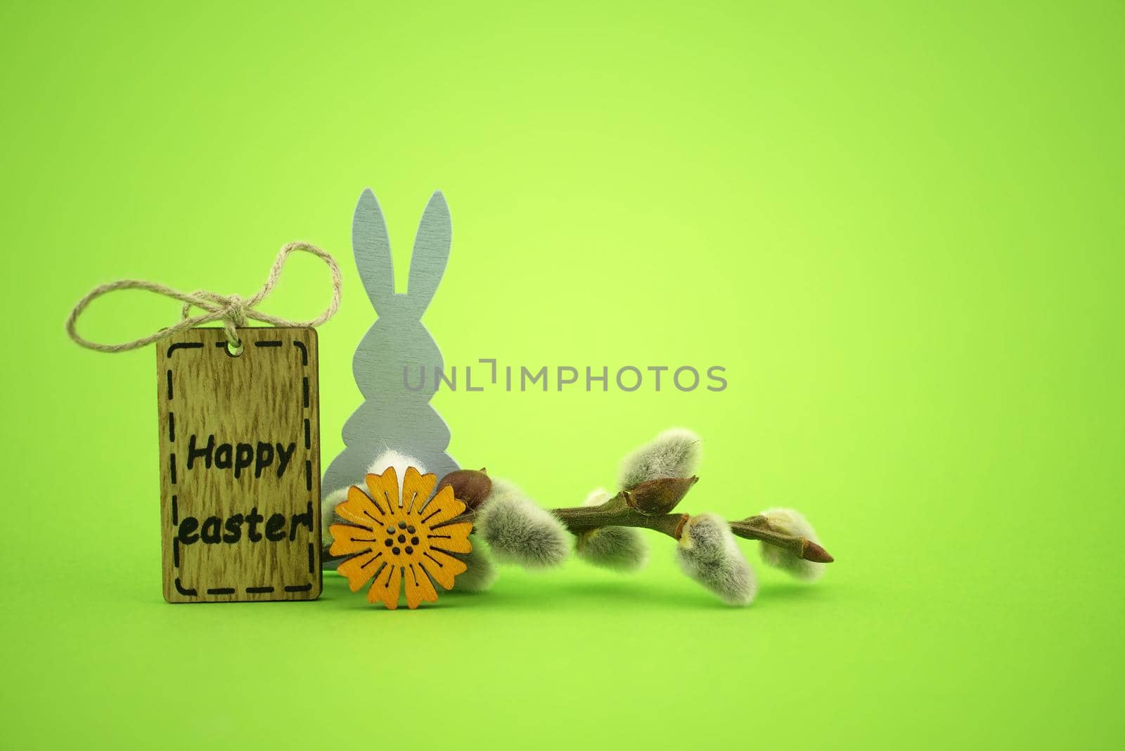Spring Easter holiday greeting card background with free copy space for text