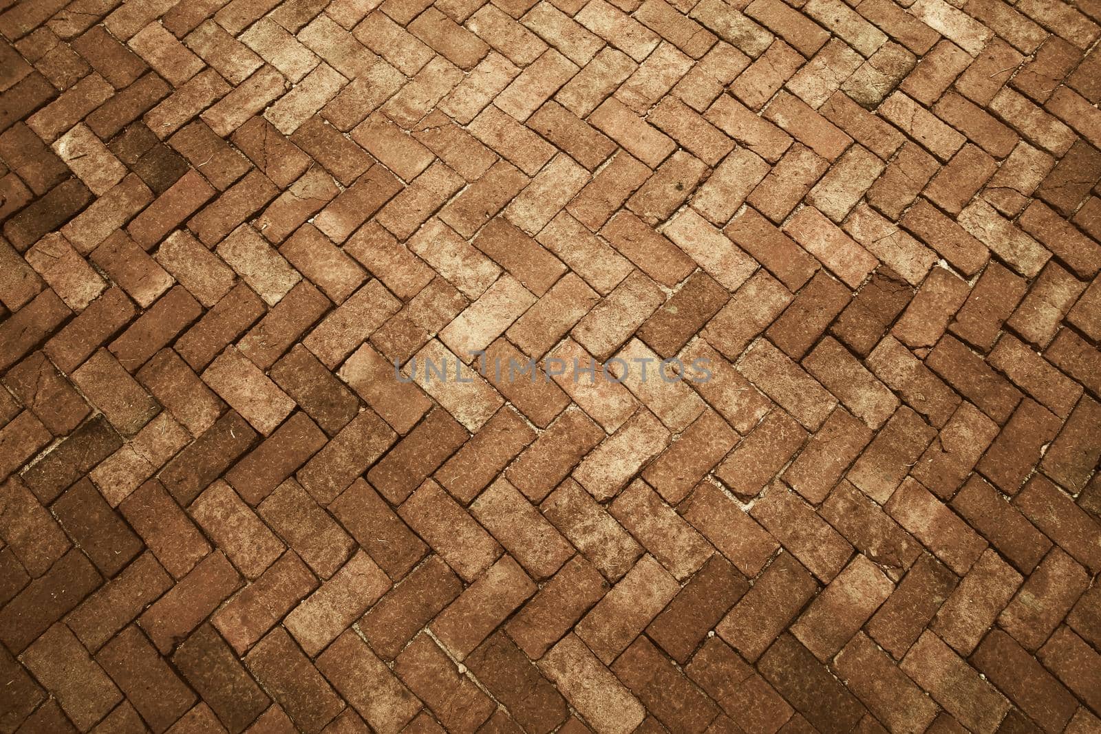 Ancient dark and light clay tone brick floor pavement stones luxury wall by Darkfox