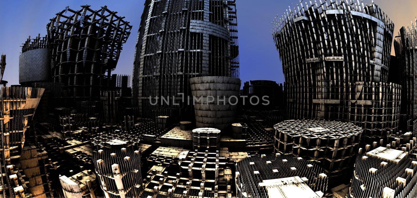 3D rendered illustration of virtual scenery for creative design, art and entertainment