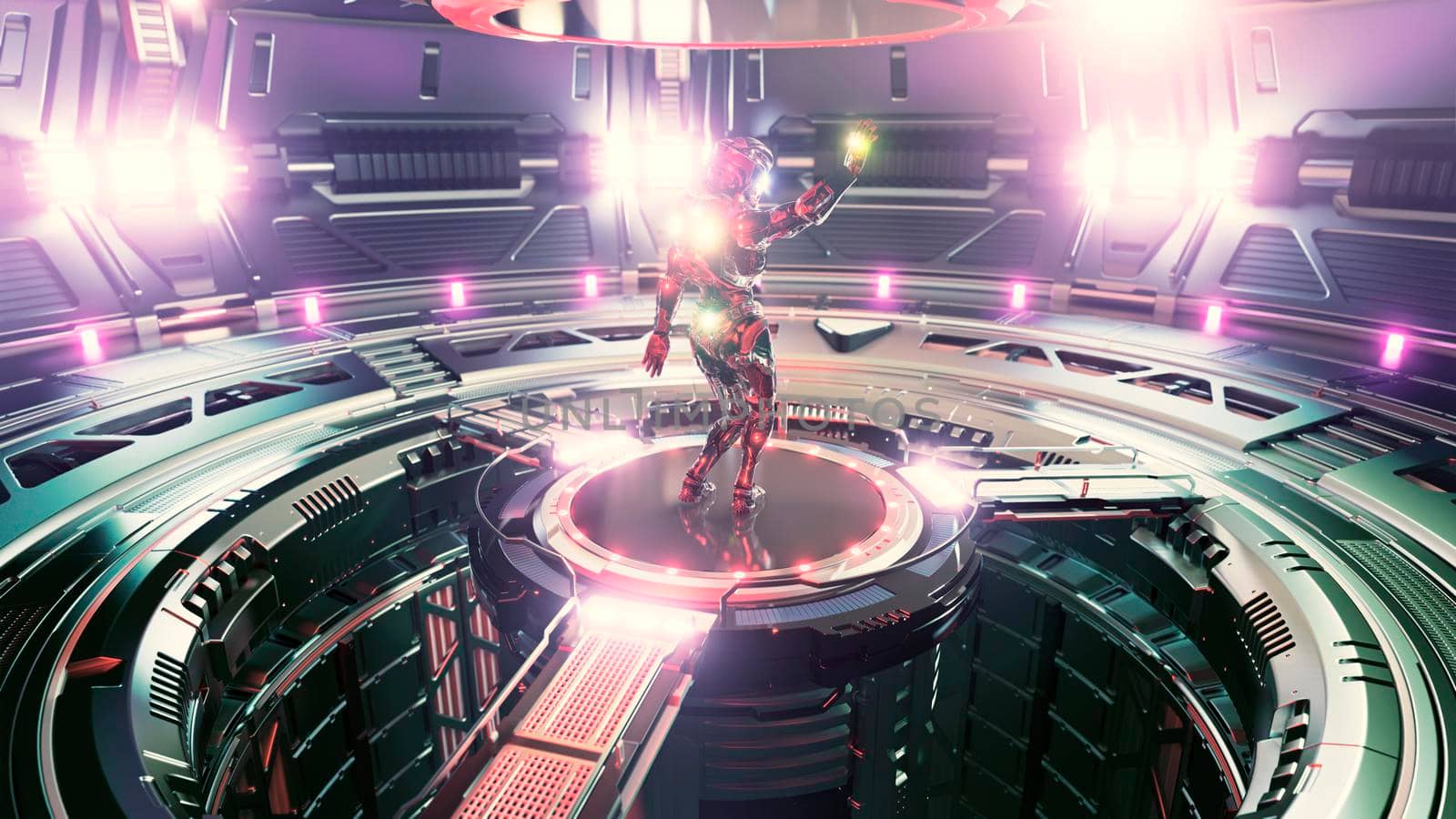 Beautiful cyber girl dancing and moving in neon cyber club. Sci-Fi futuristic cyber dance VJ for background and titles. Dancing in the neon cyberspace.