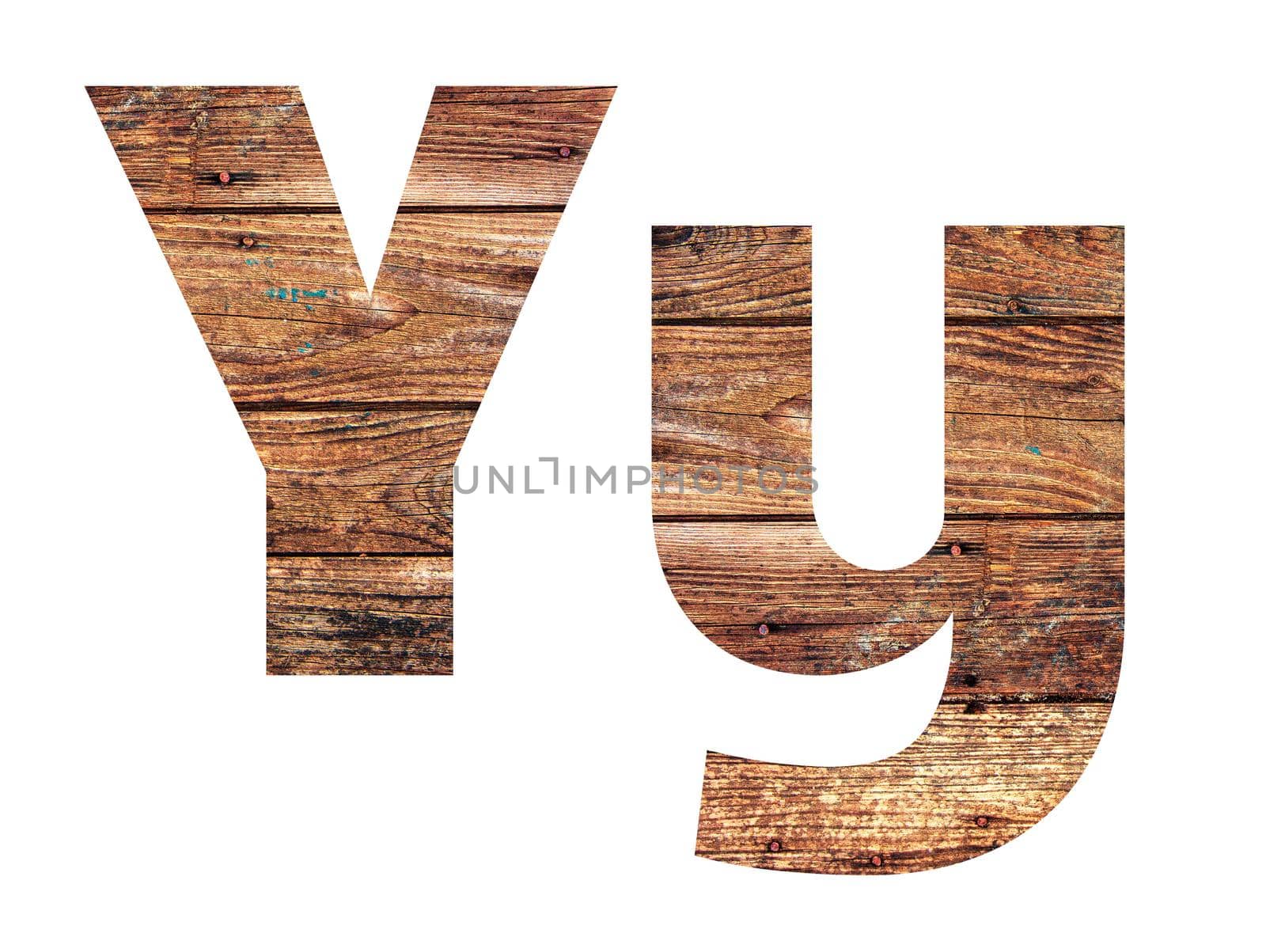 Wooden letters. Letter Y. English alphabet by SlayCer