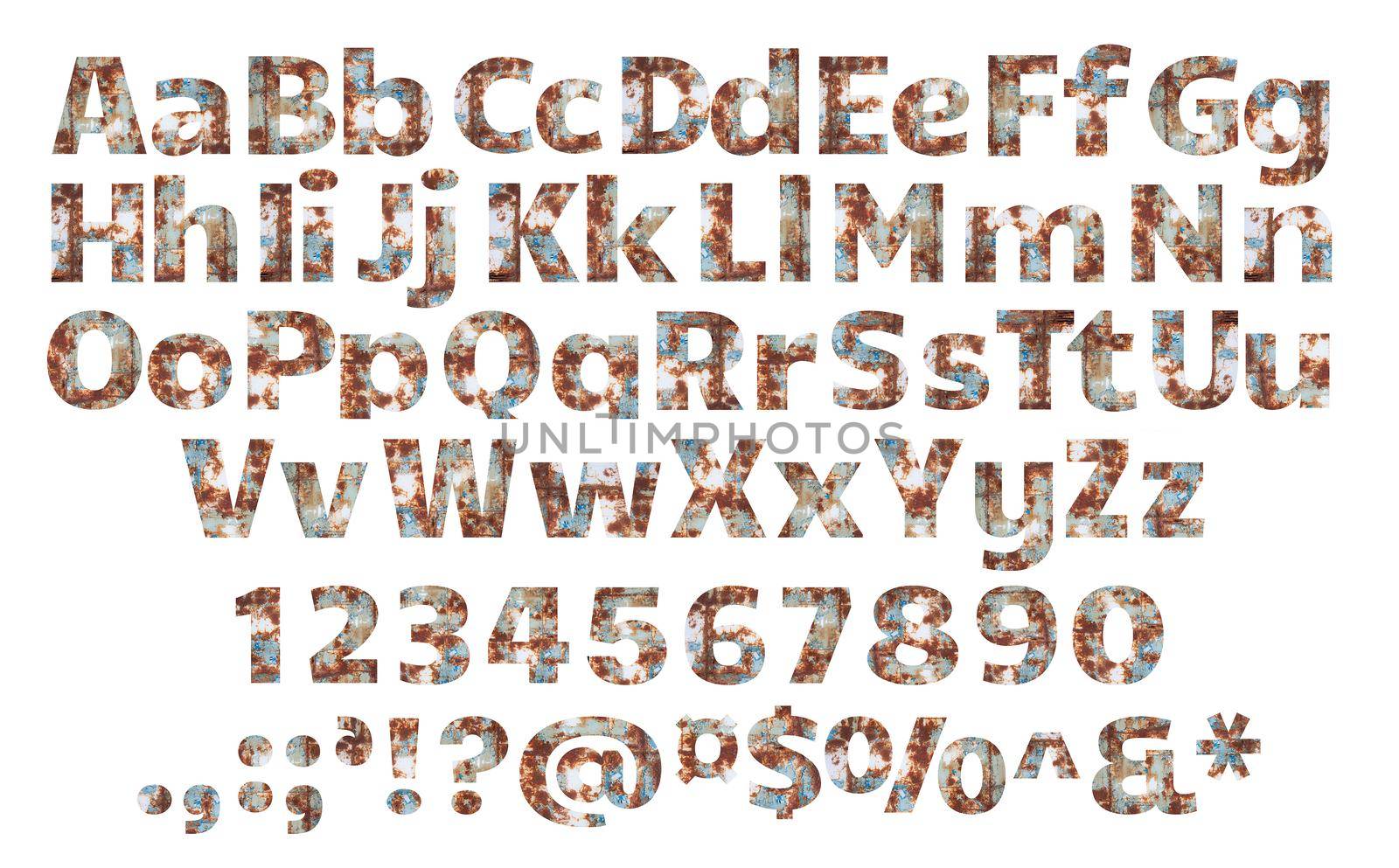 Old rusty metal alphabet set by SlayCer