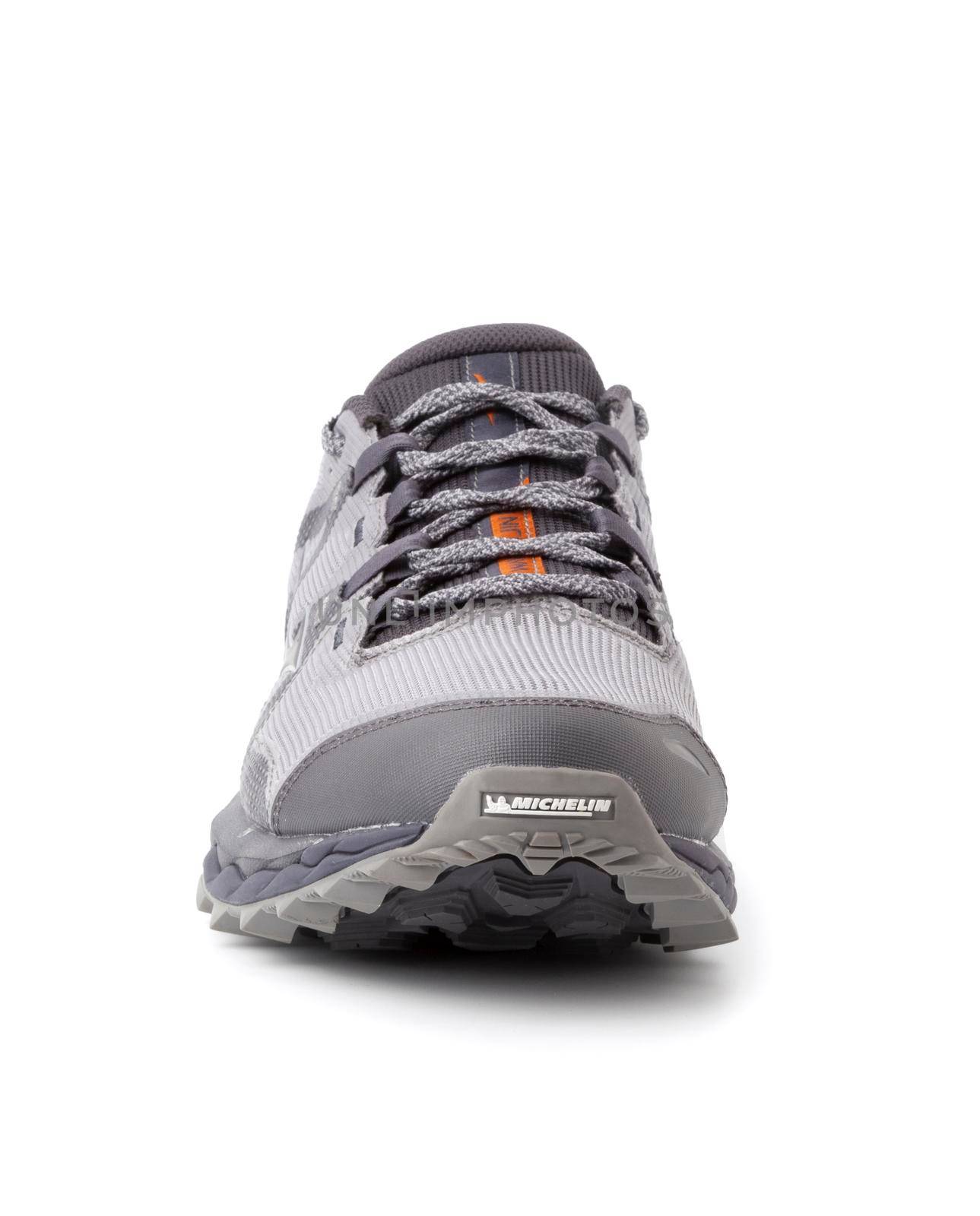 Mizuno Wave Mujin 6 Trail running sneakers close up isolated on a white background by SlayCer