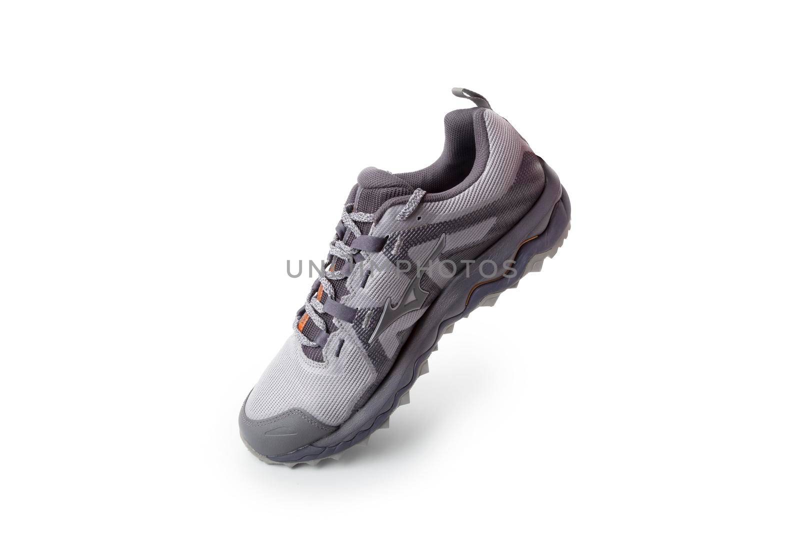 Mizuno Wave Mujin 6 Trail running sneakers close up isolated on a white background by SlayCer