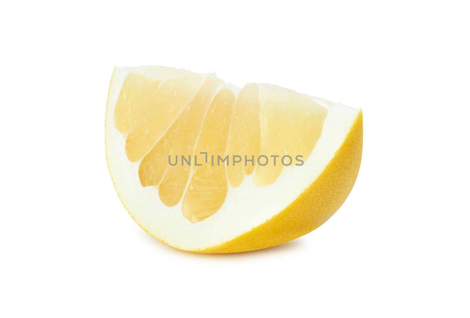 Pamela citrus fruit slice isolated on white background. Clipping Path.