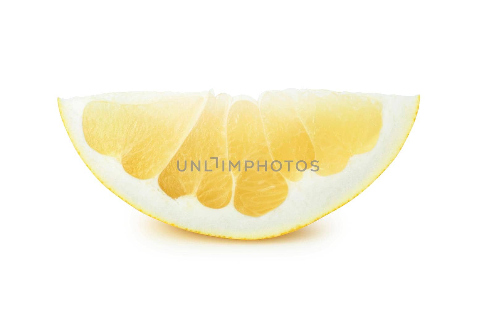 Pamela citrus fruit slice isolated on white background. With clipping path