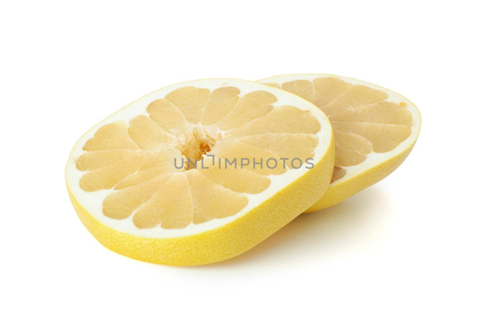 Pamela citrus fruit one cut in half isolated on white background by SlayCer